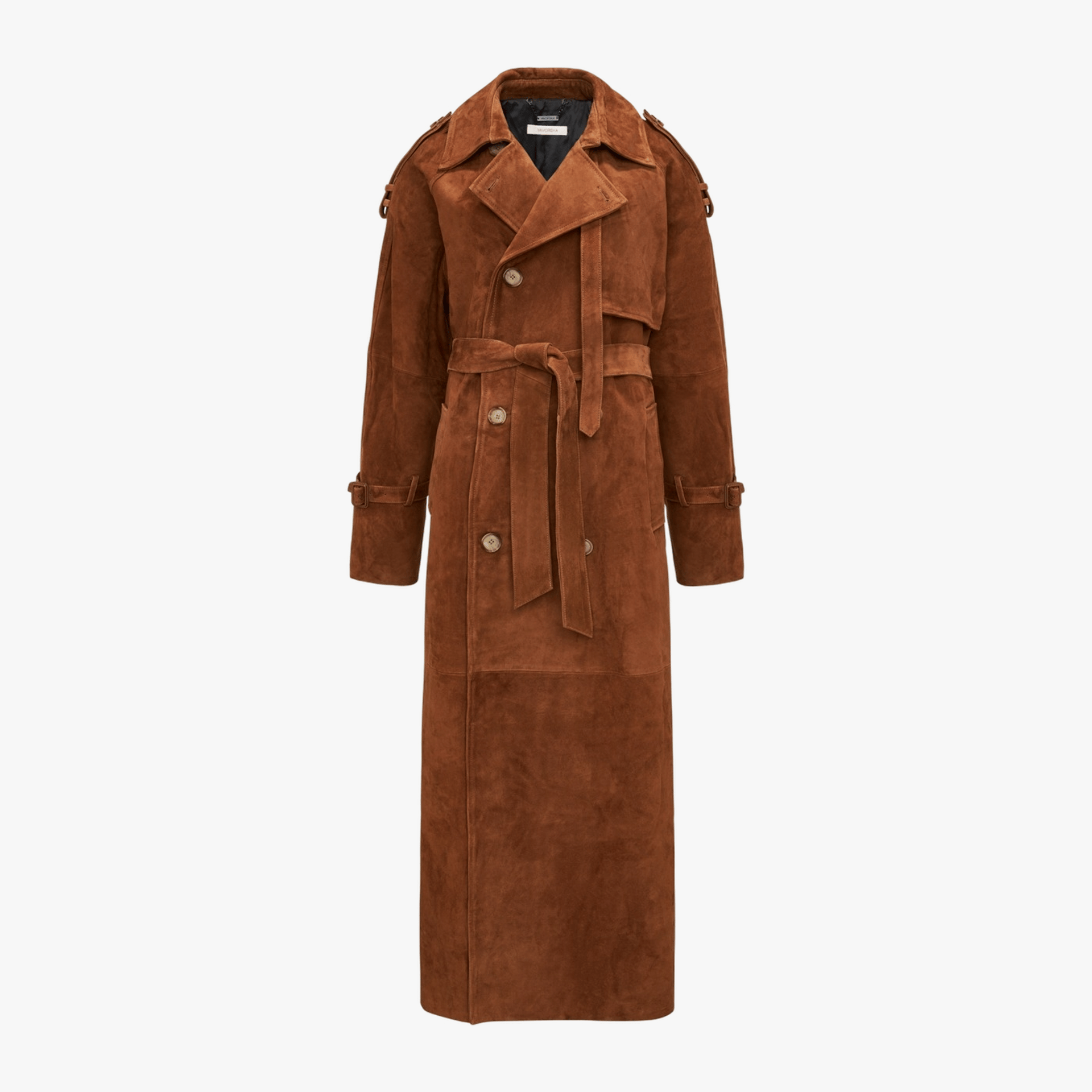 Long Leather Coat With Belt made by YAVORSKA