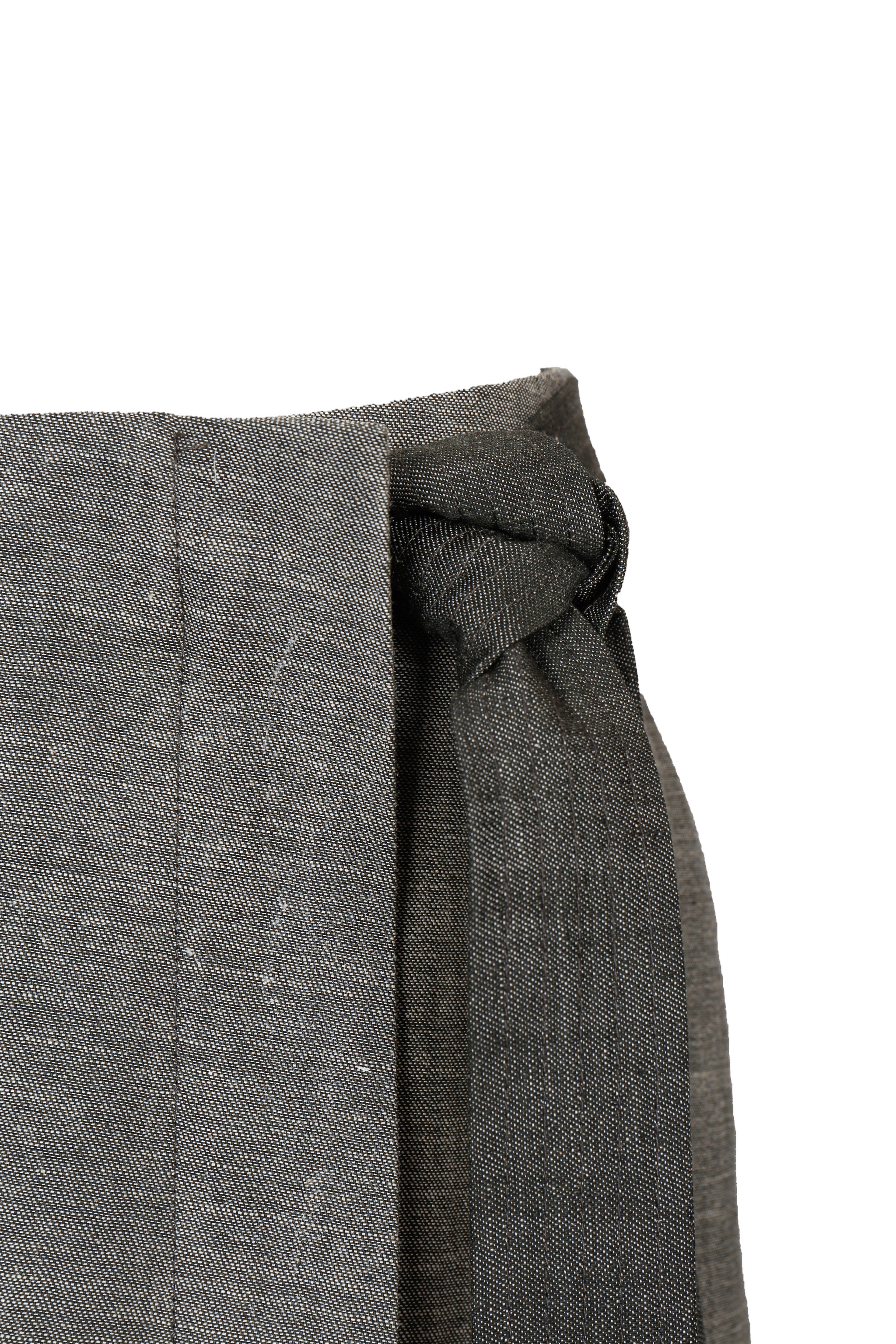 CHARCOAL DENIM WRAP SKIRT made by YIBRI