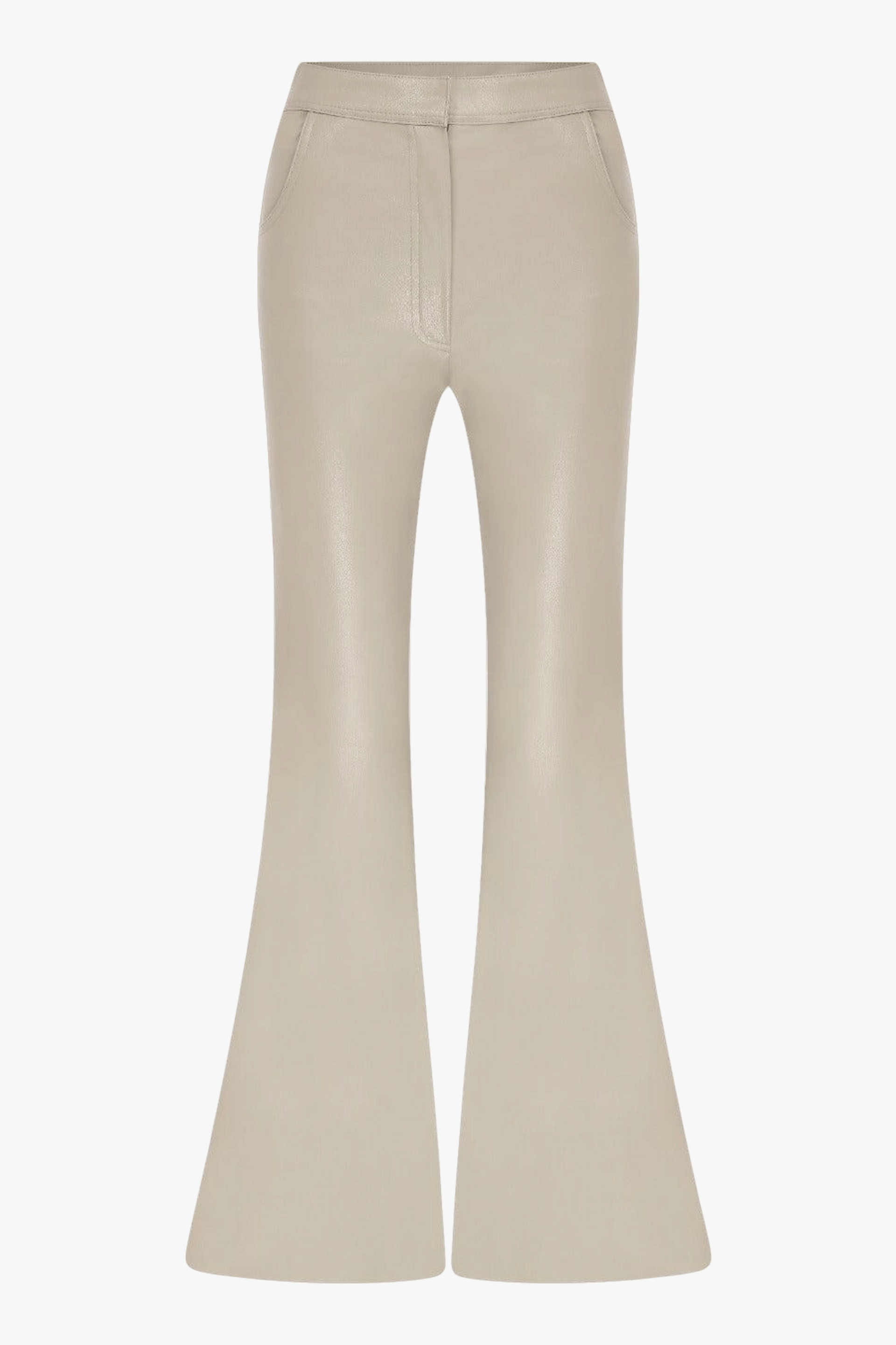 Tora Vegan Leather Flared Trousers made by Nazli Ceren