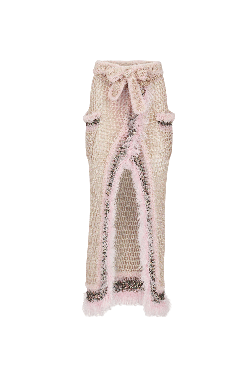 Baby Pink Handmade Knit Skirt in Pink made by ANDREEVA