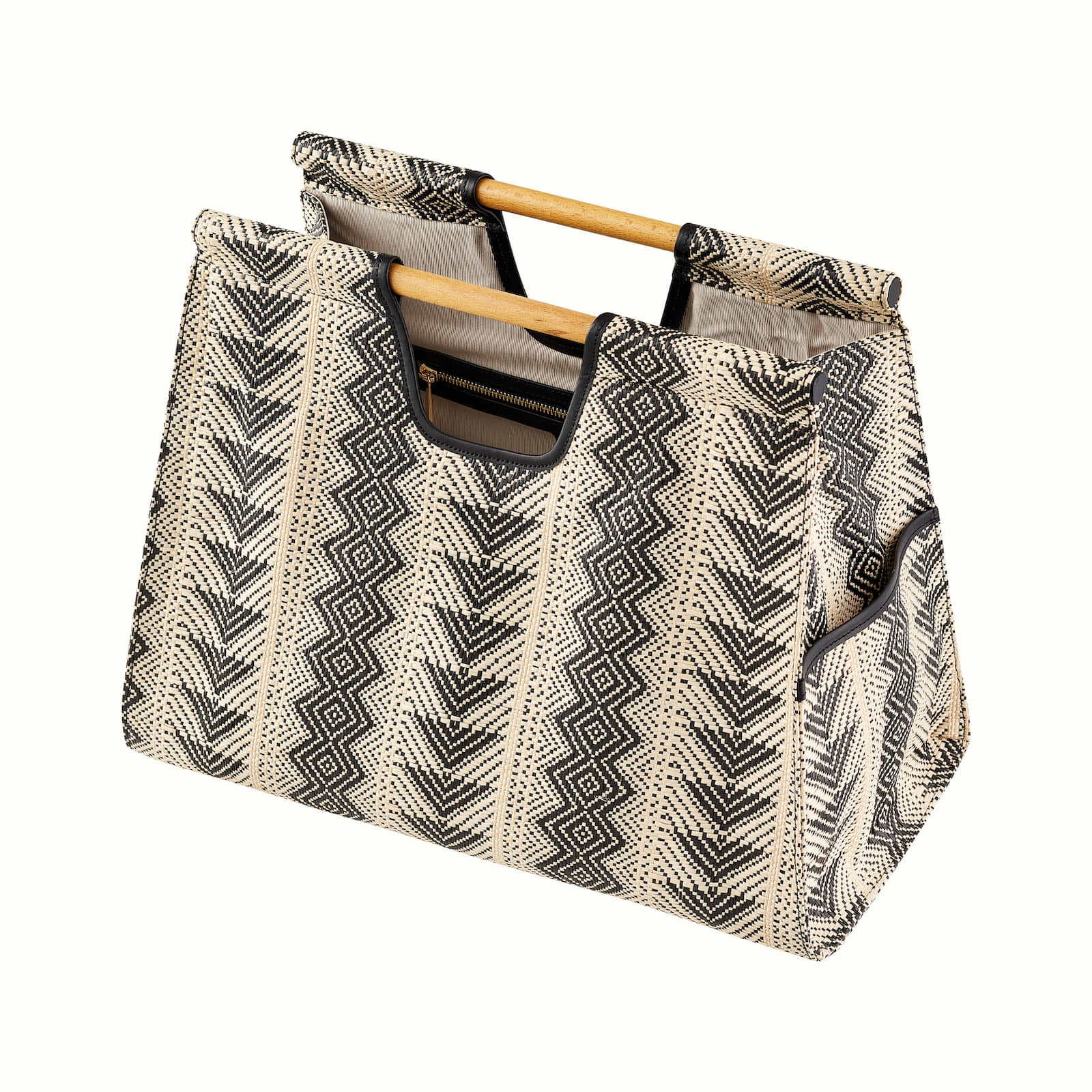 Frida Beach Bag Siyah Bej in Beige made by Maven Bag