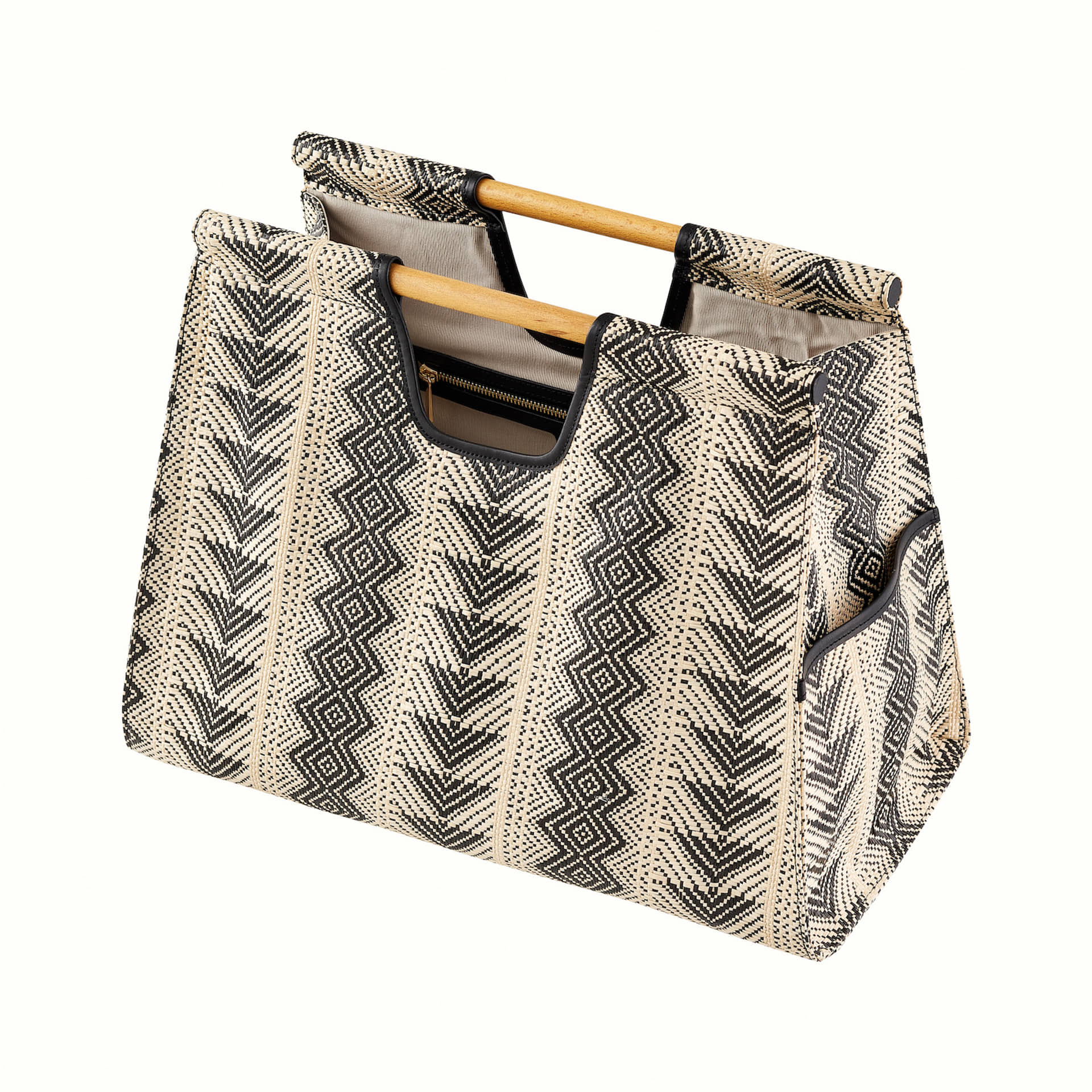Frida Beach Bag Siyah Bej in Beige made by Maven Bag