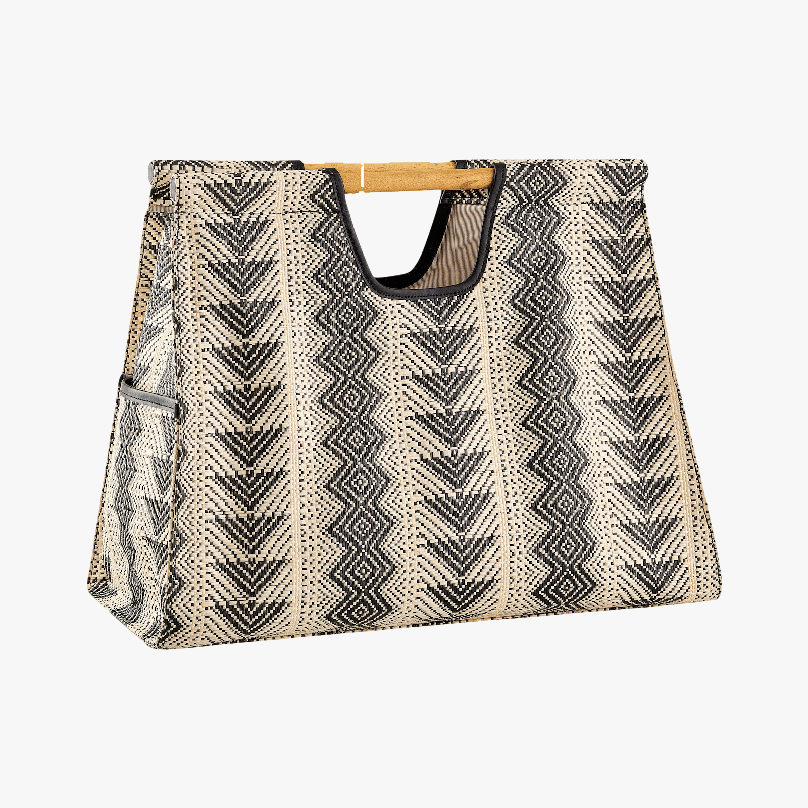 Frida Beach Bag Siyah Bej in Beige made by Maven Bag