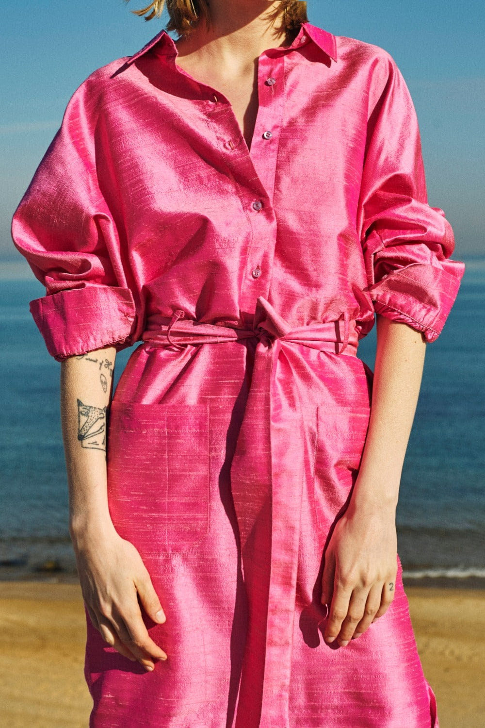 Cassin Pure Silk Shantung Shirt-Dress made by Nazli Ceren