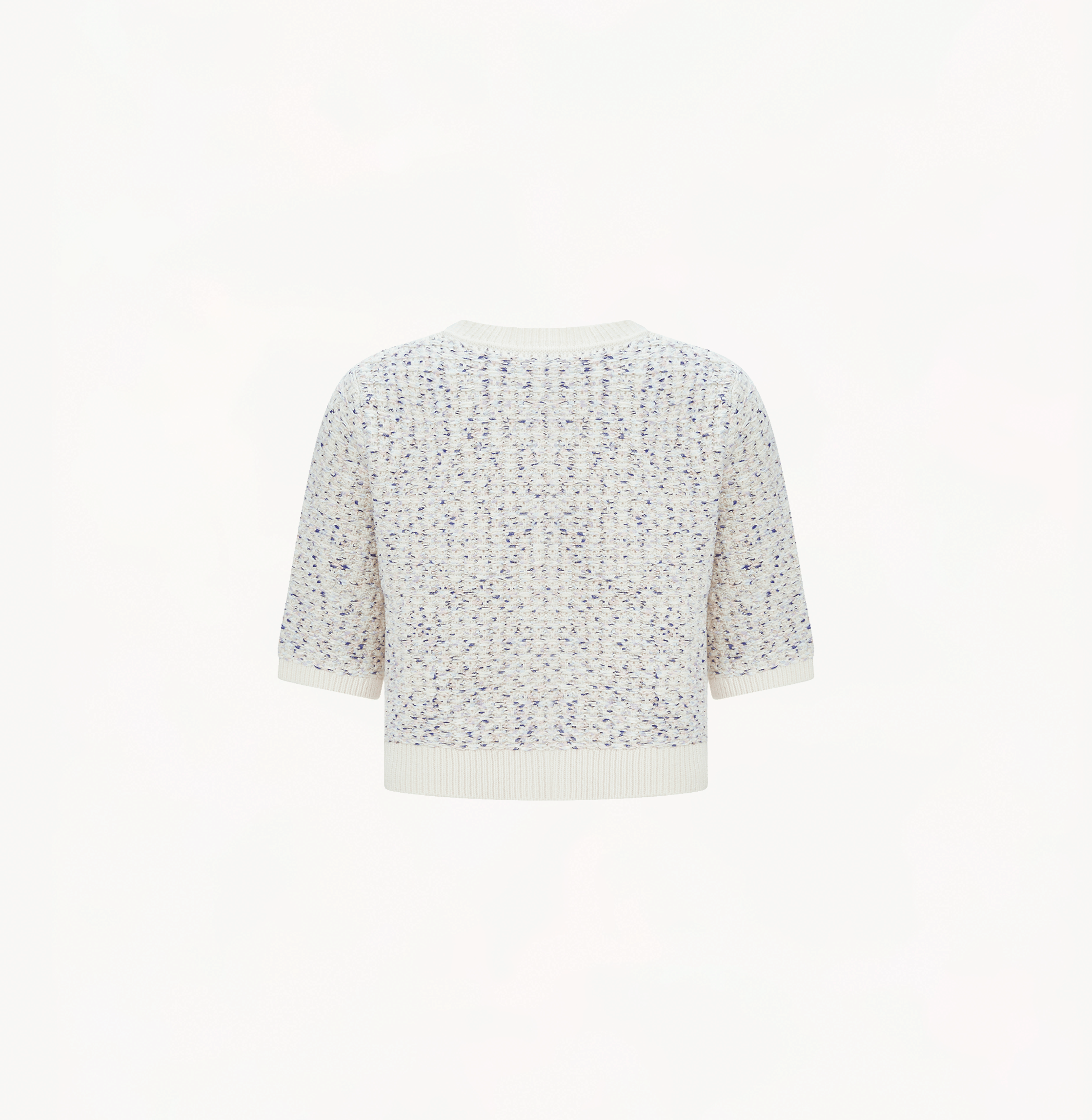COLOR-DOTTED BOUCLÉ SHORT-SLEEVED CARDIGAN made by CRUSH Collection