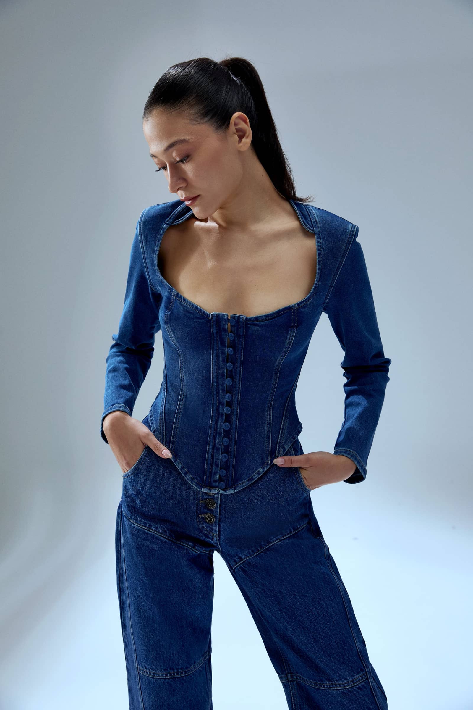 YOUR *ITCH CORSET DENIM CORSET TOP made by PCFG