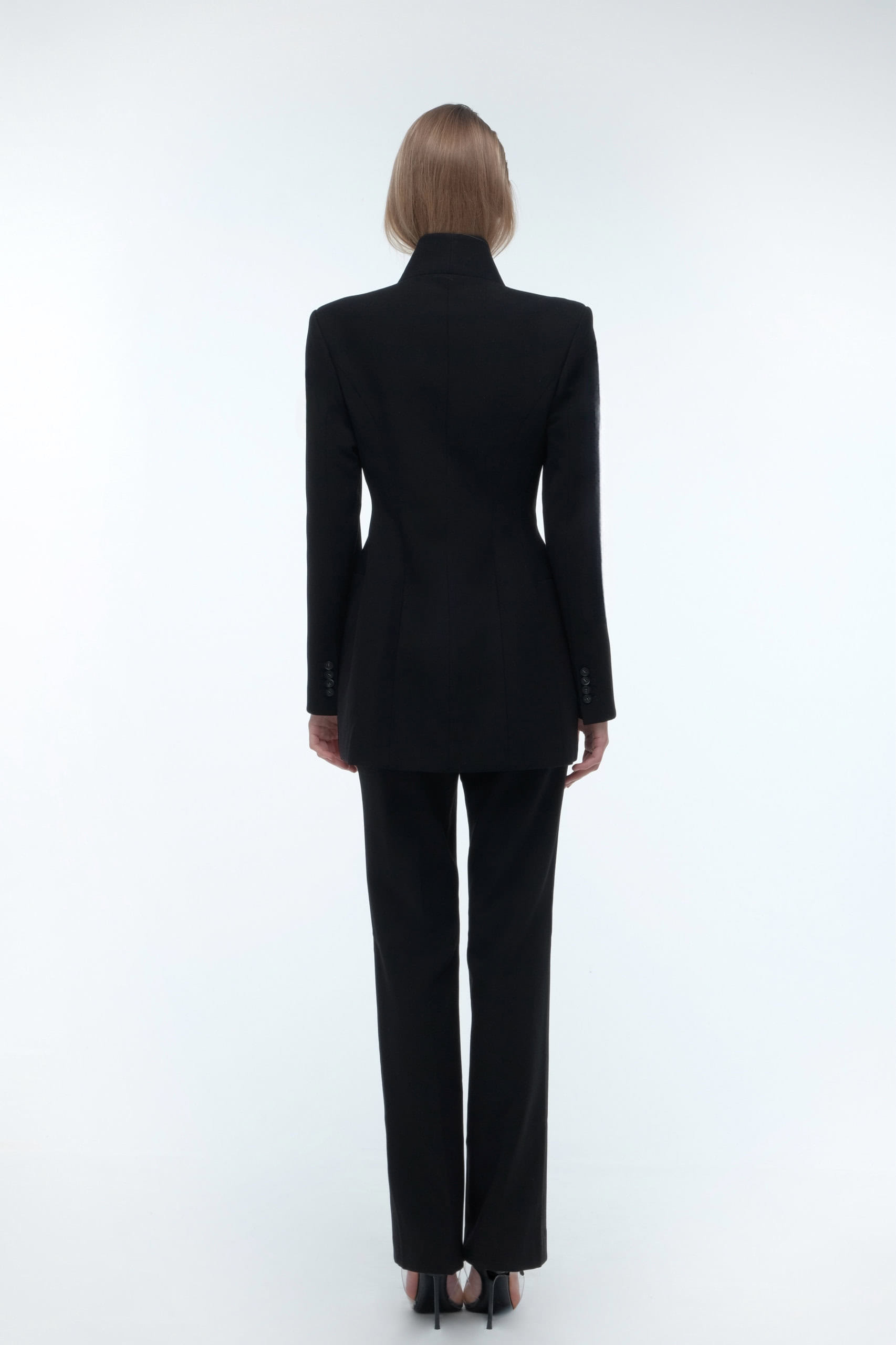 High collar wrap blazer made by AFTERHOURS