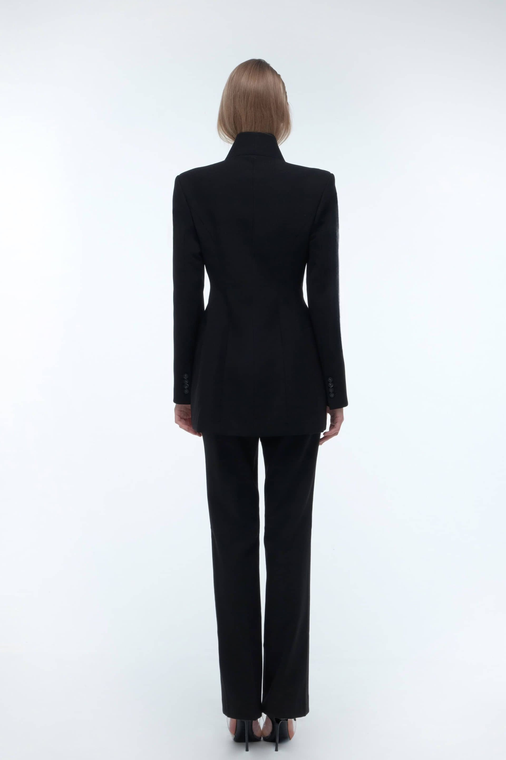 High collar wrap blazer made by AFTERHOURS