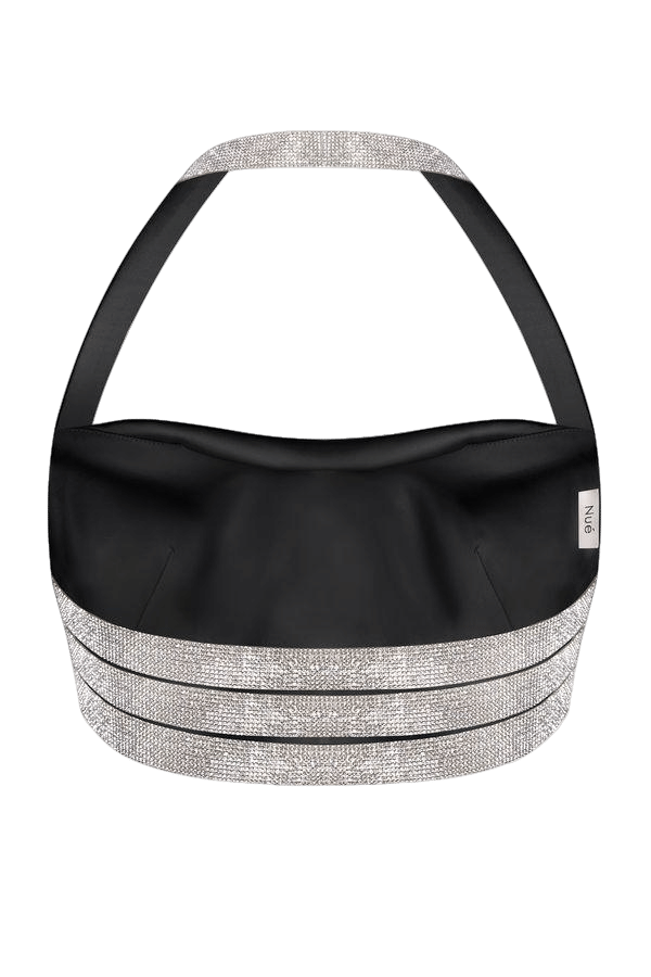 Silk top with Crystal ribbons made by NUÉ