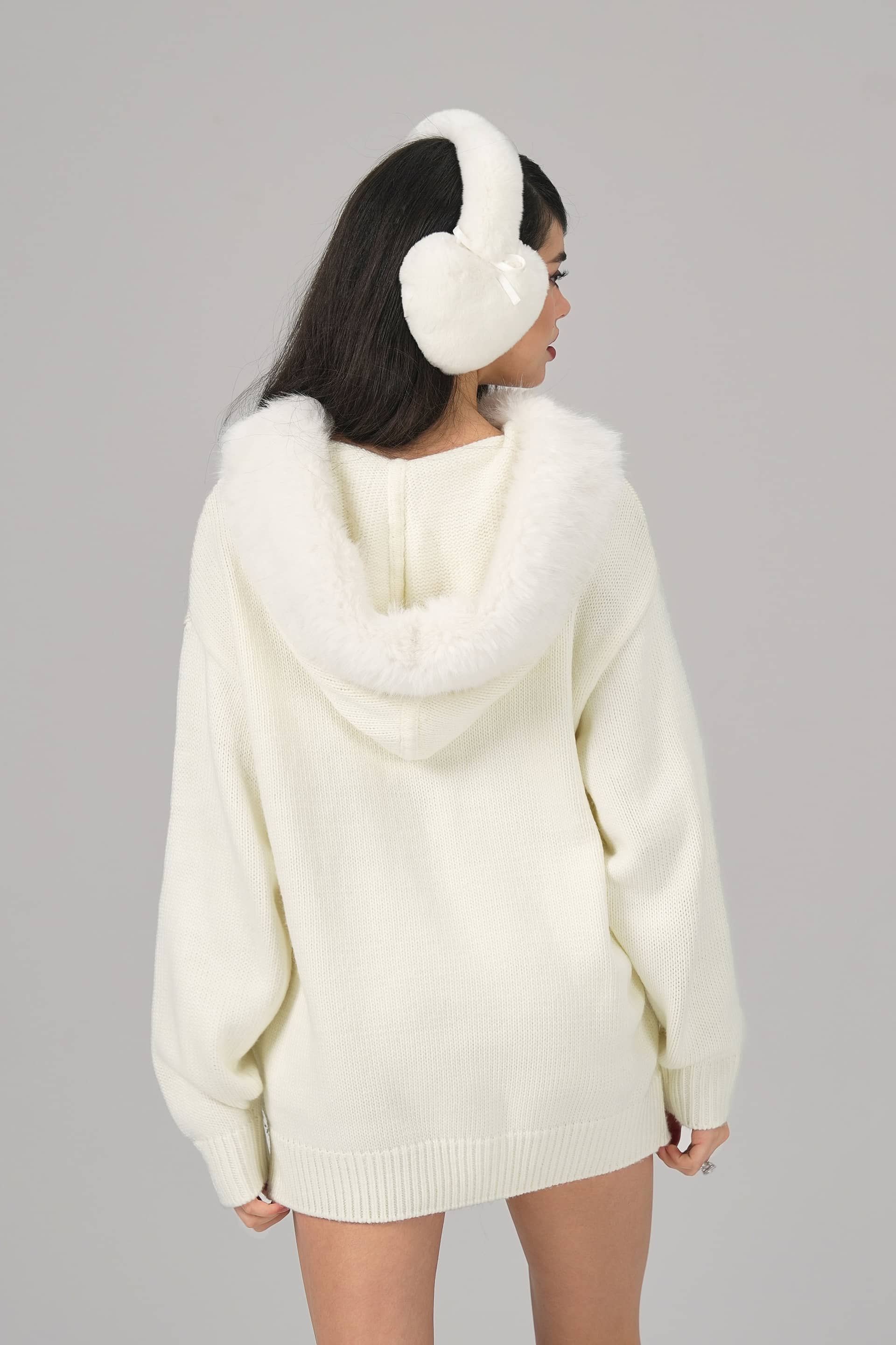 Ava Fur Sweatshirt (White) made by Nana Jacqueline