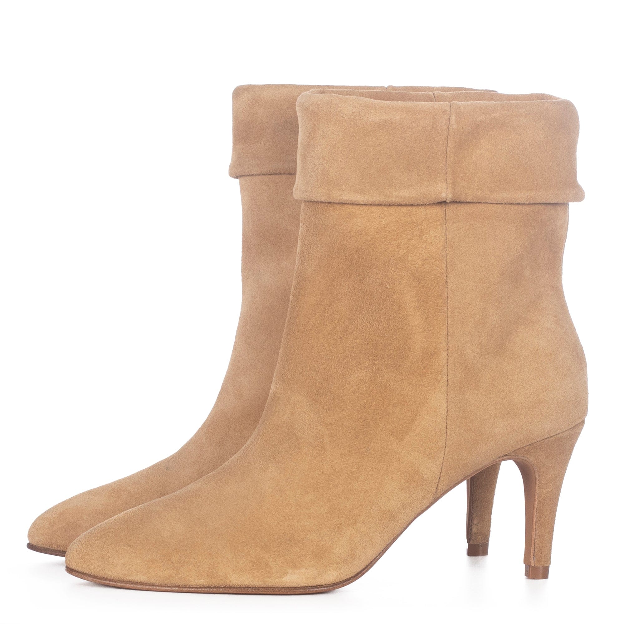 SAND SUEDE ANKLE BOOTS in Brown made by Toral