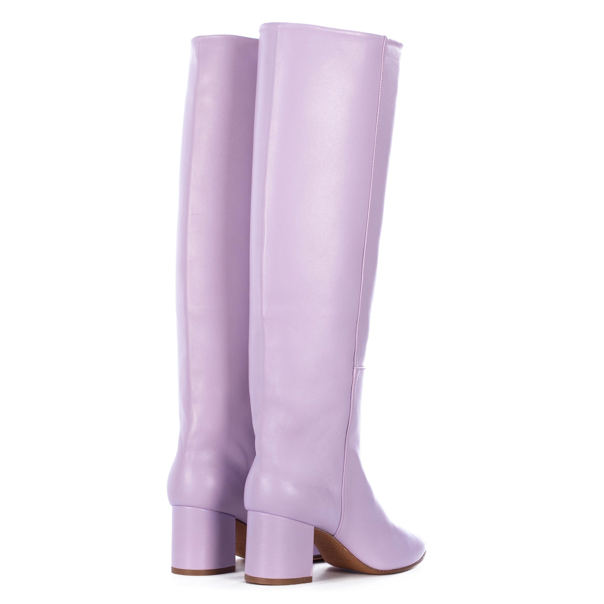MAUVE LEATHER TALL BOOTS in Purple made by Toral