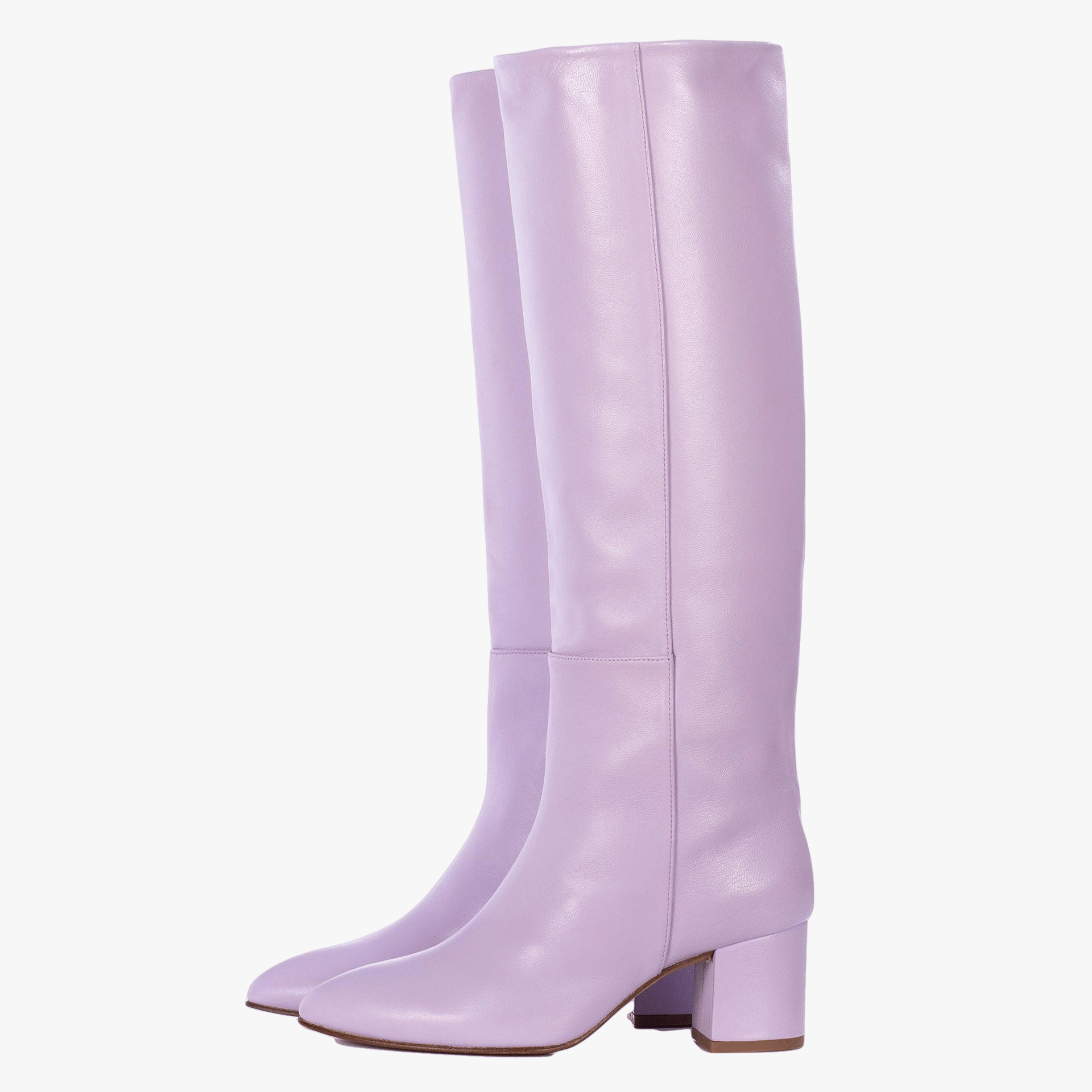 MAUVE LEATHER TALL BOOTS in Purple made by Toral