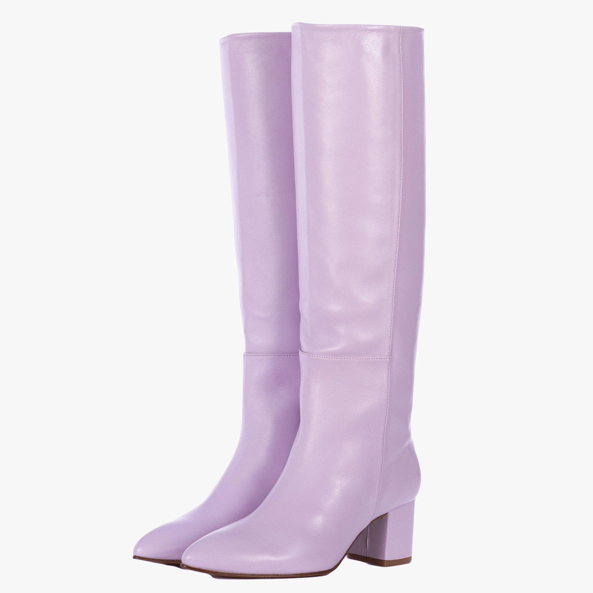 MAUVE LEATHER TALL BOOTS in Purple made by Toral