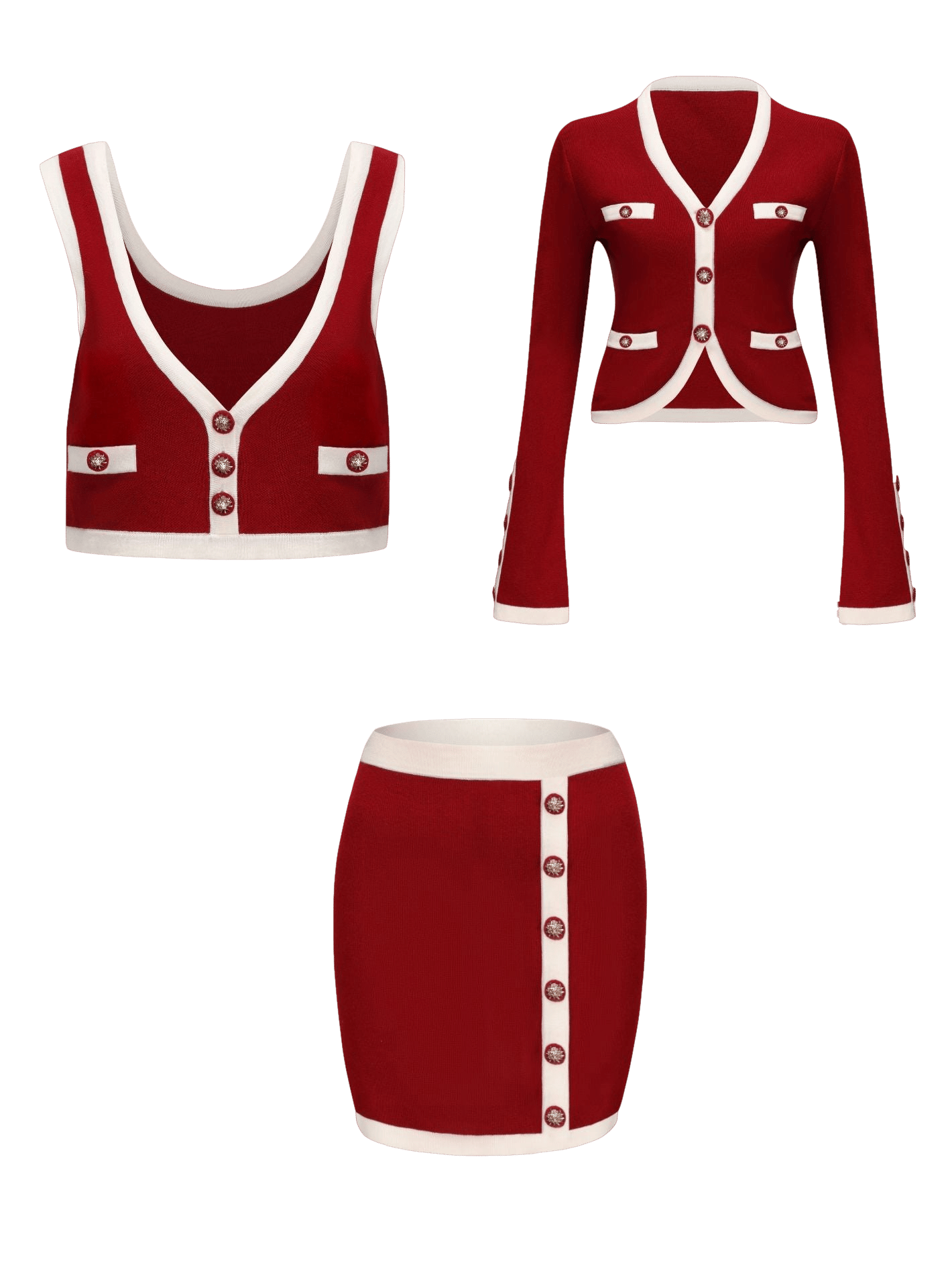 Matilda Knit Set (Red) made by Nana Jacqueline