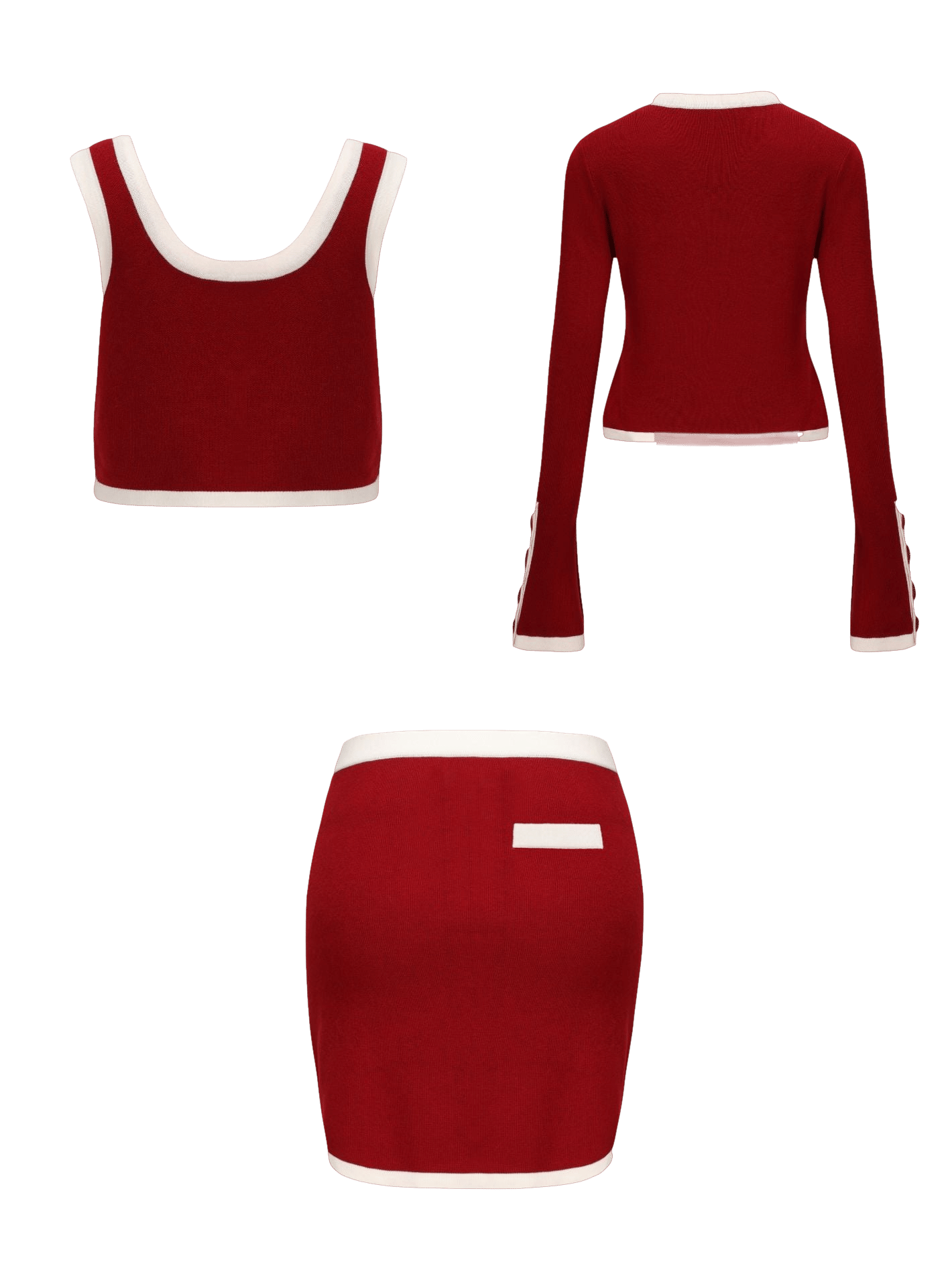 Matilda Knit Set (Red) made by Nana Jacqueline