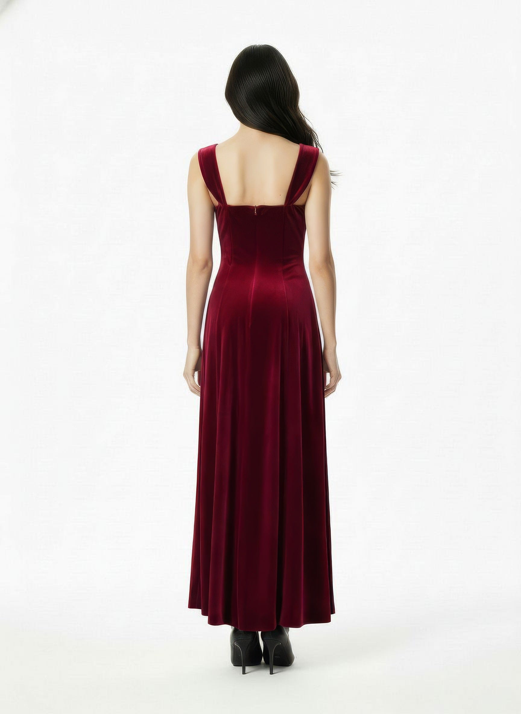Belle Velvet Maxi Dress (Red) made by Nana Jacqueline