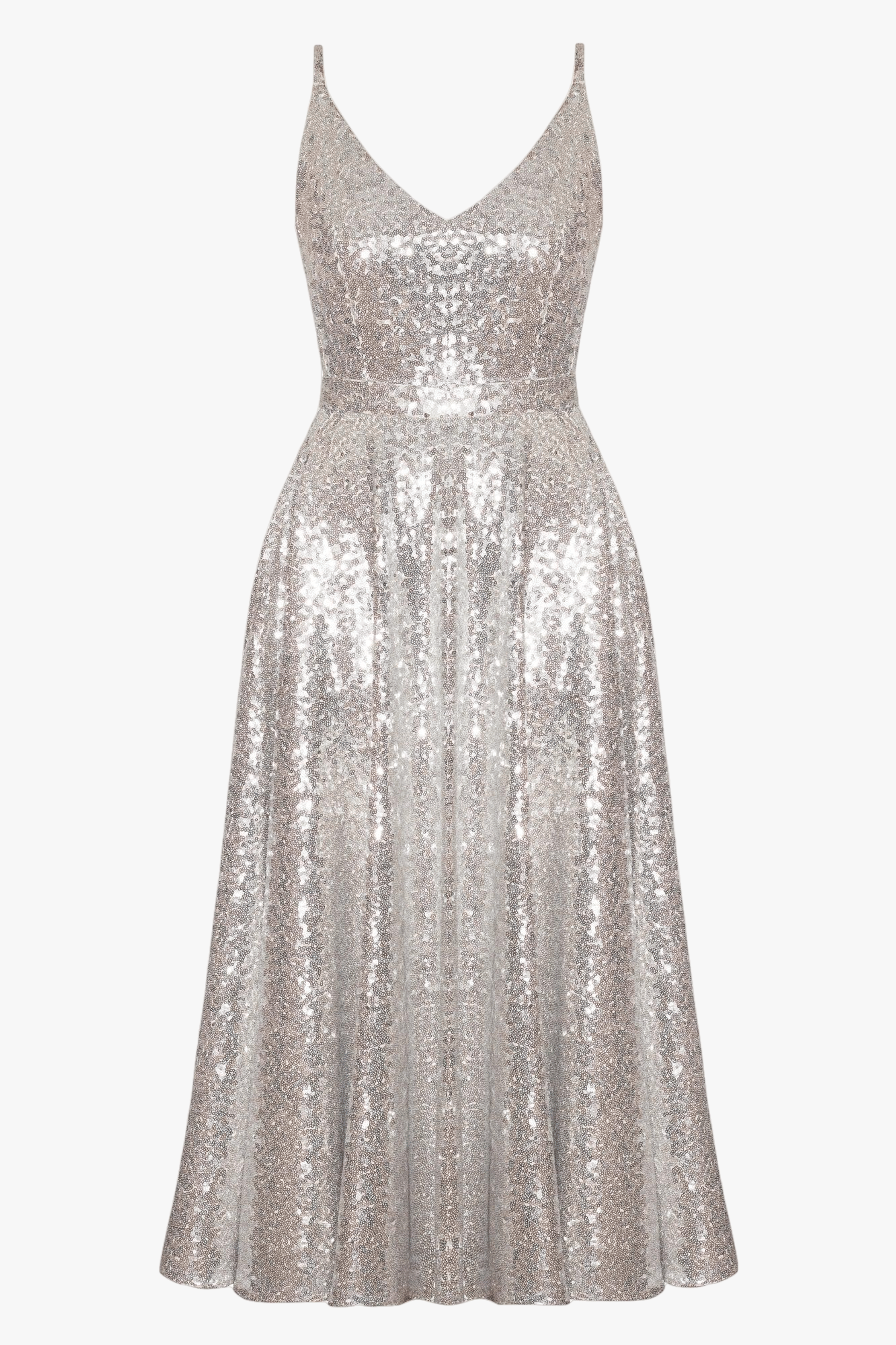 ADINA silver sequin midi dress made by UNDRESS