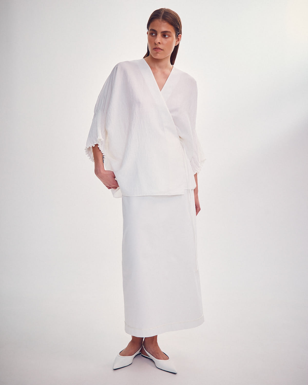 BLOUSE WITH TIGHT SLEEVES made by DELEGAN Clothes