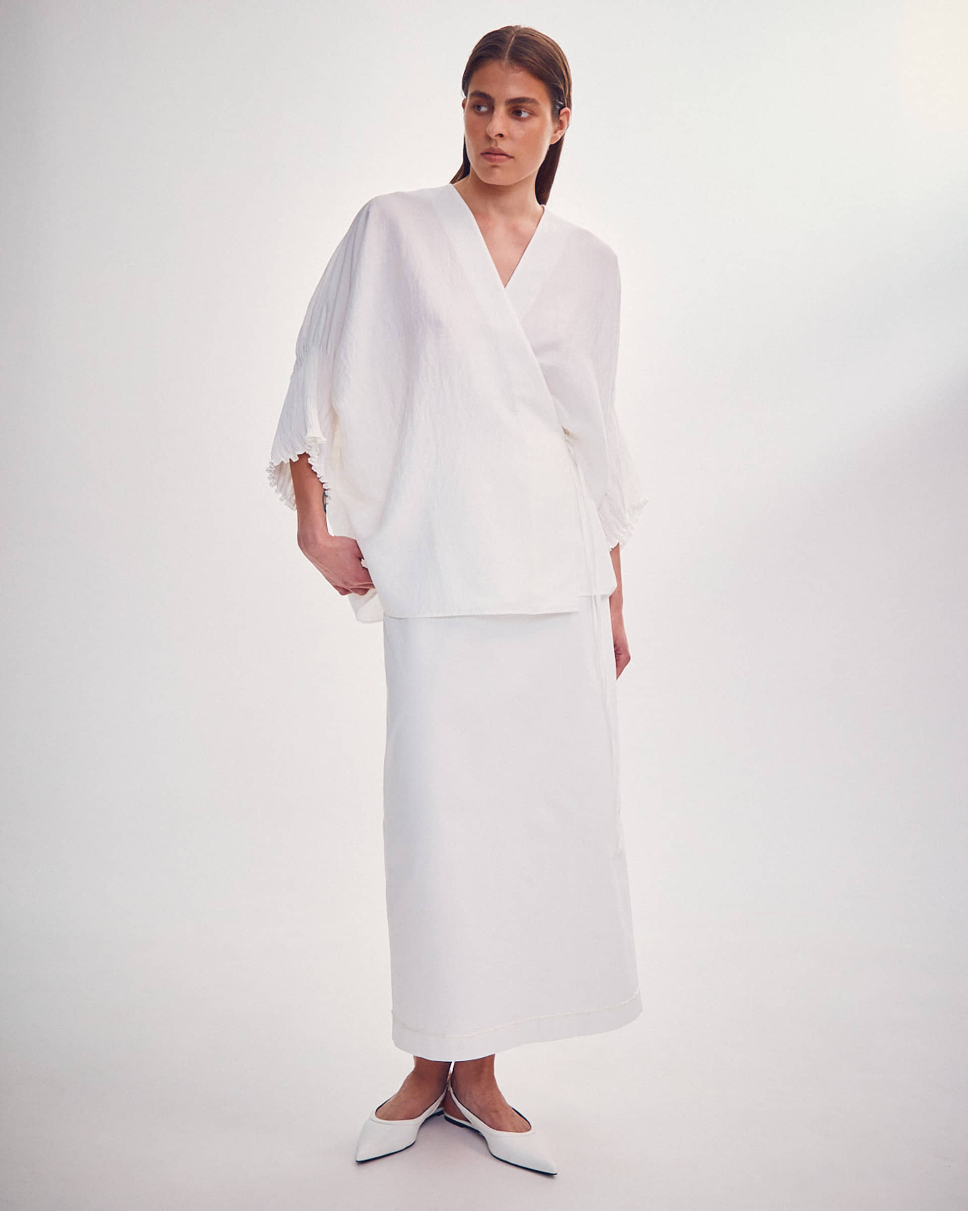 BLOUSE WITH TIGHT SLEEVES made by DELEGAN Clothes