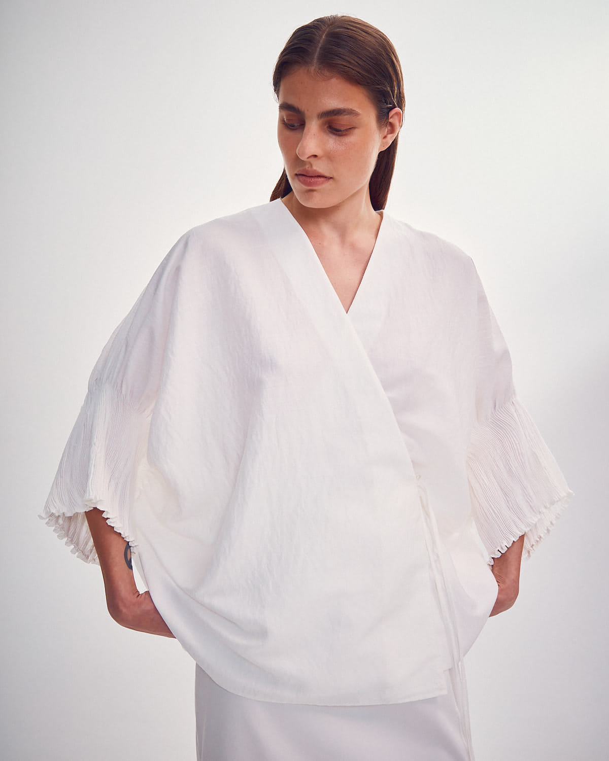 BLOUSE WITH TIGHT SLEEVES made by DELEGAN Clothes