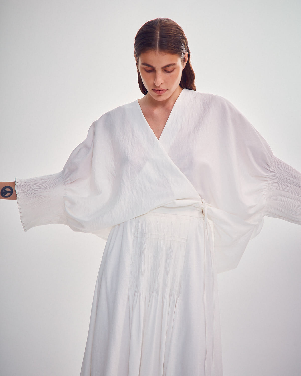 BLOUSE WITH TIGHT SLEEVES made by DELEGAN Clothes