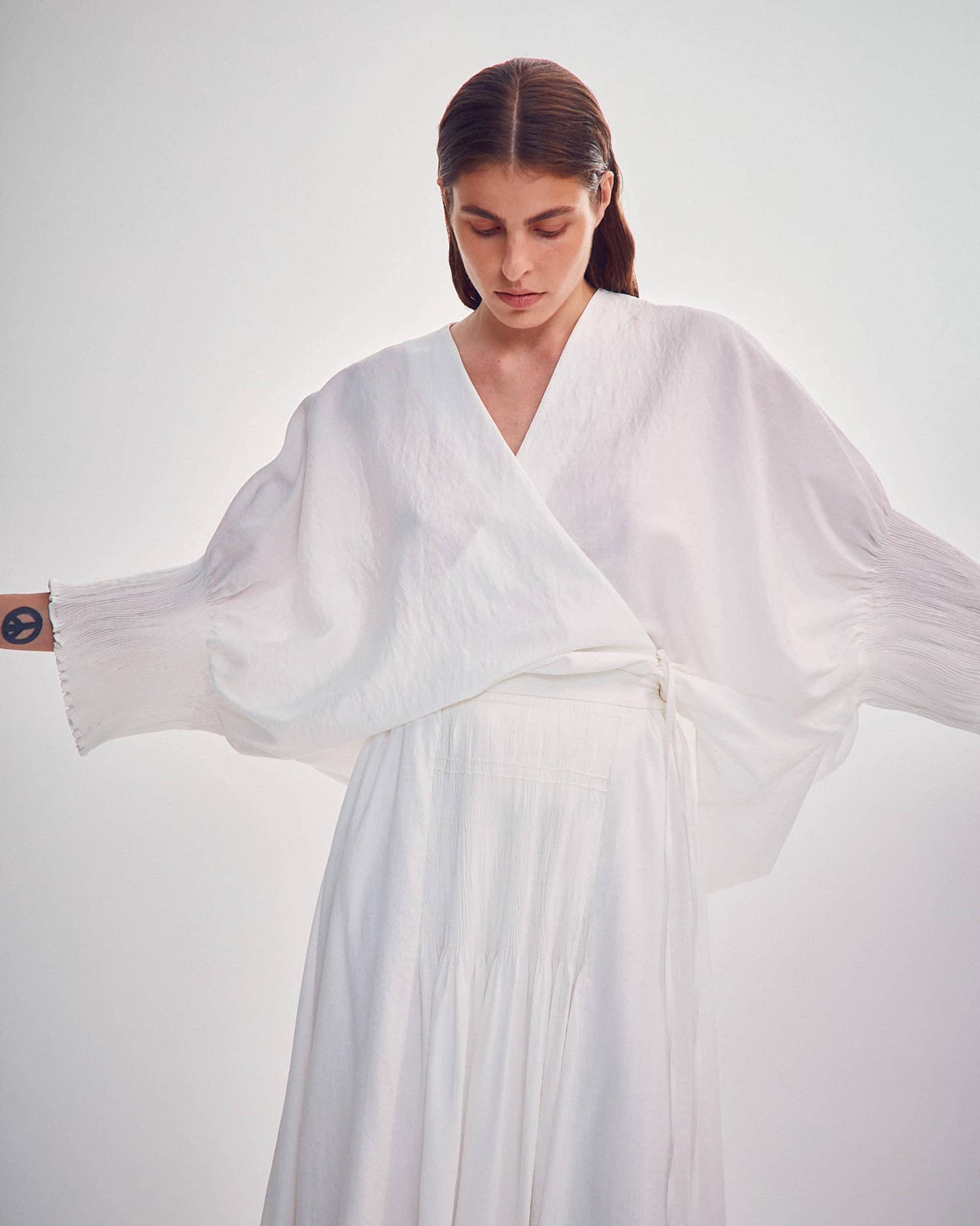 BLOUSE WITH TIGHT SLEEVES made by DELEGAN Clothes