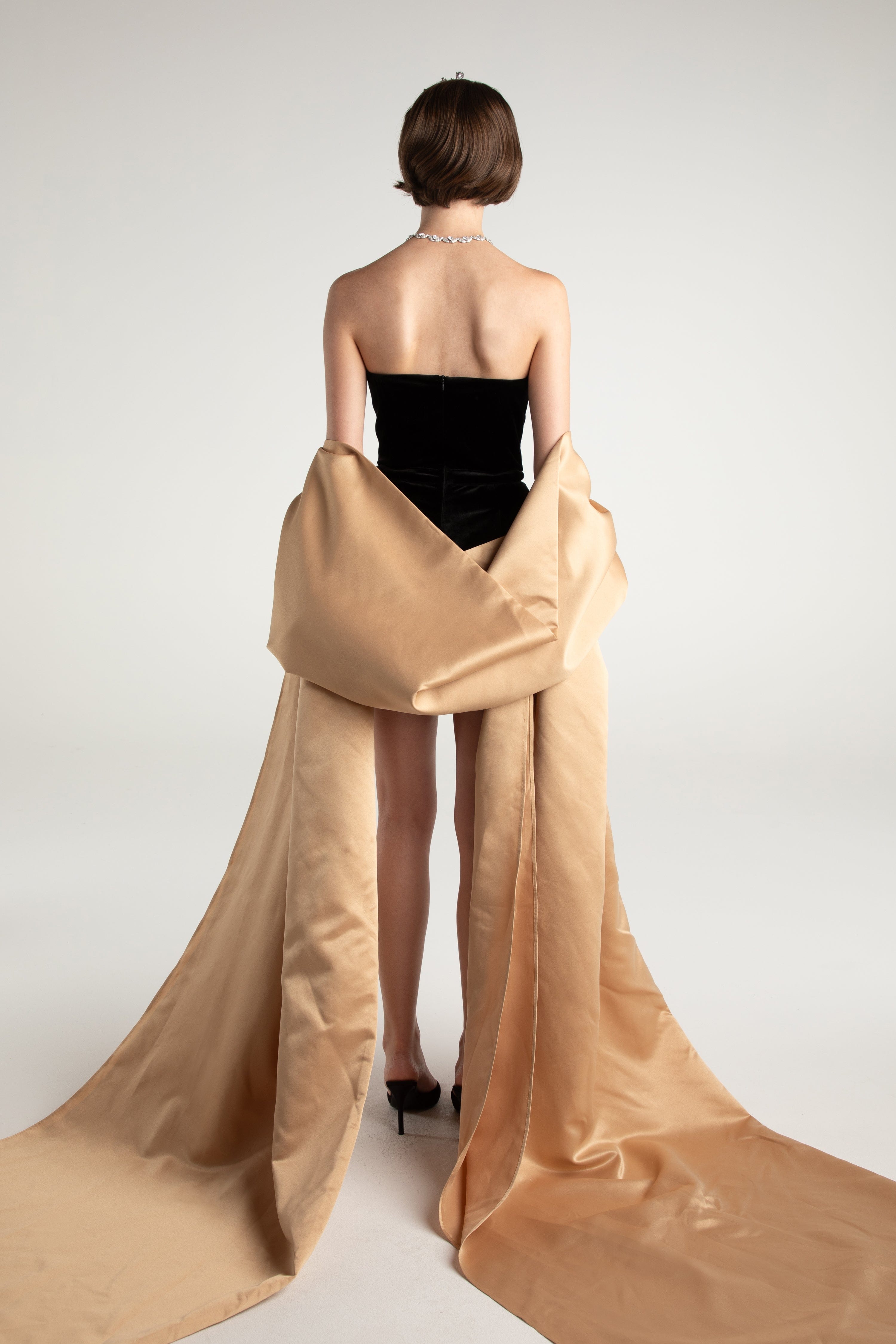 Amanda Velvet Jumpsuit (White) in Black made by Nana Jacqueline