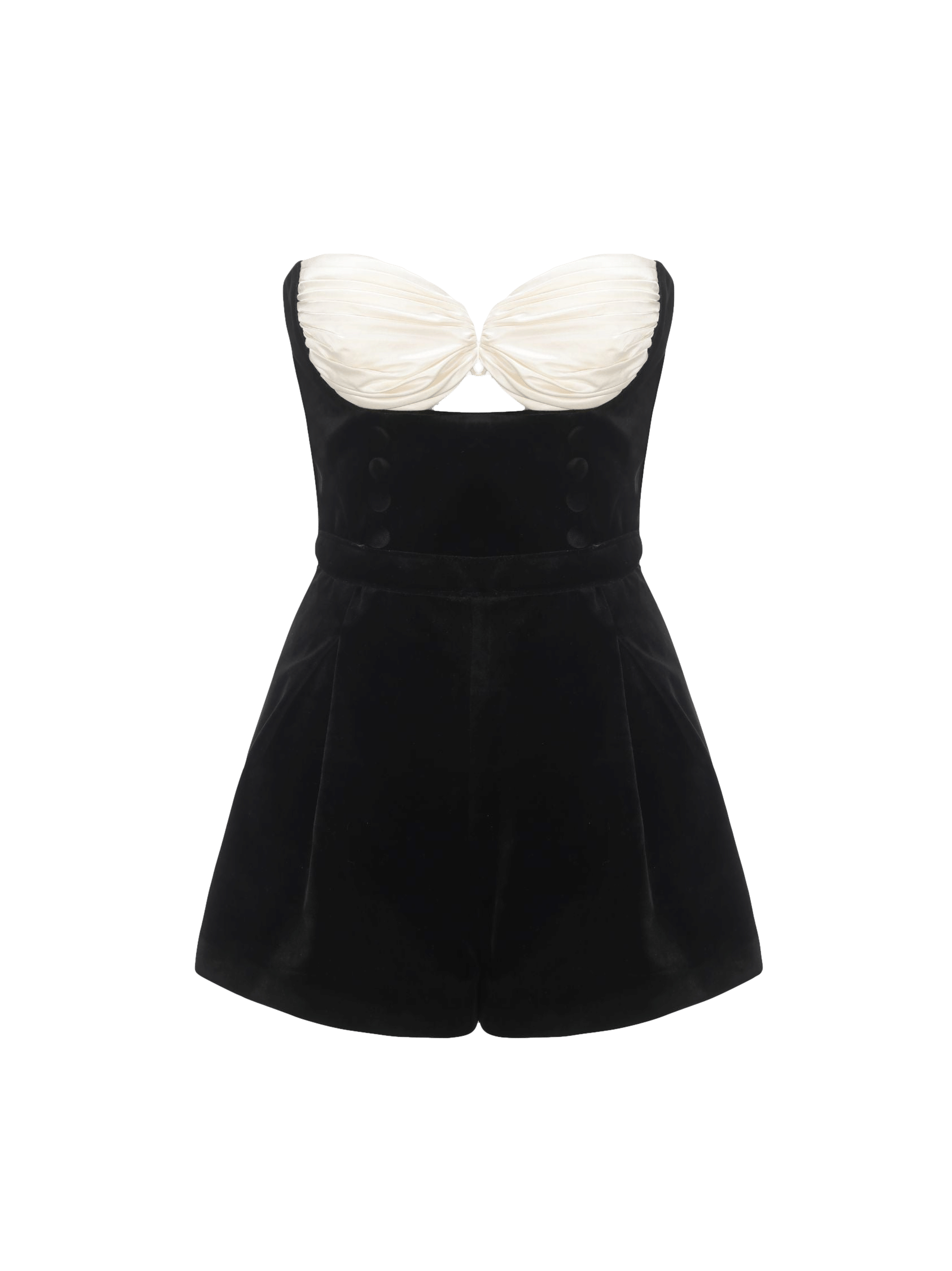 Amanda Velvet Jumpsuit (White) in Black made by Nana Jacqueline