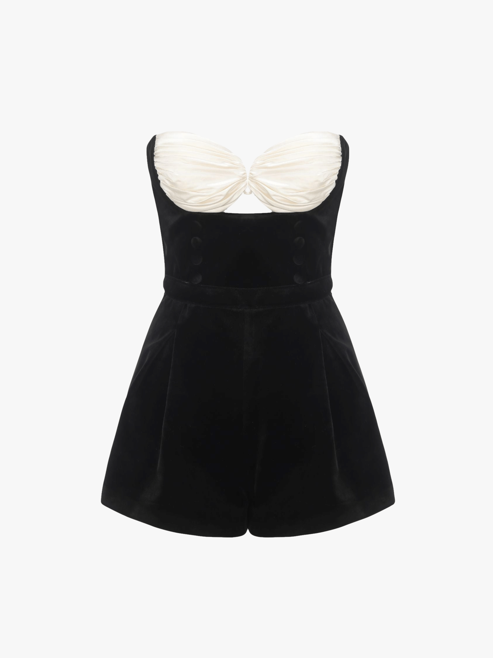 Amanda Velvet Jumpsuit (White) in Black made by Nana Jacqueline