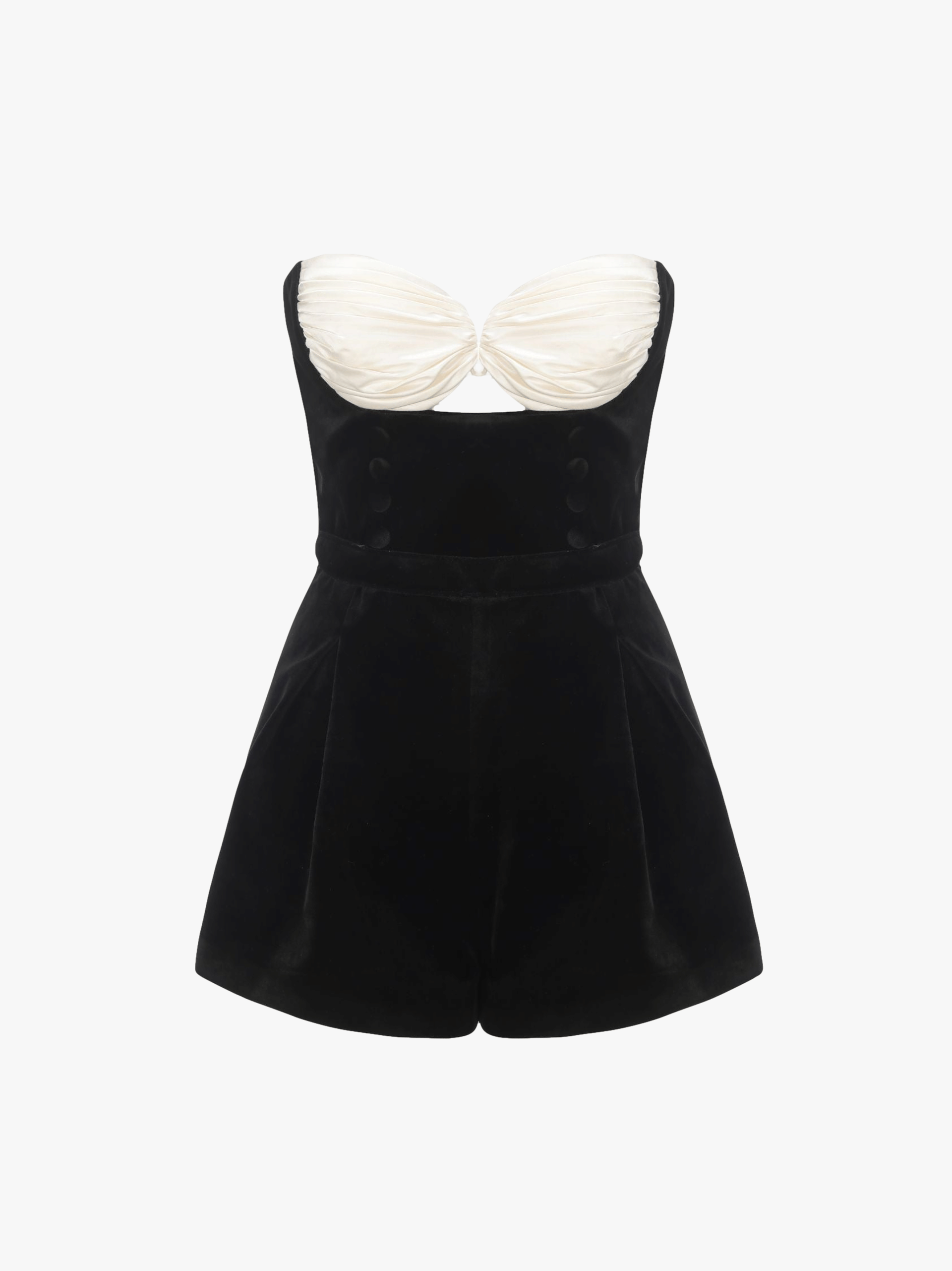 Amanda Velvet Jumpsuit (White) in Black made by Nana Jacqueline