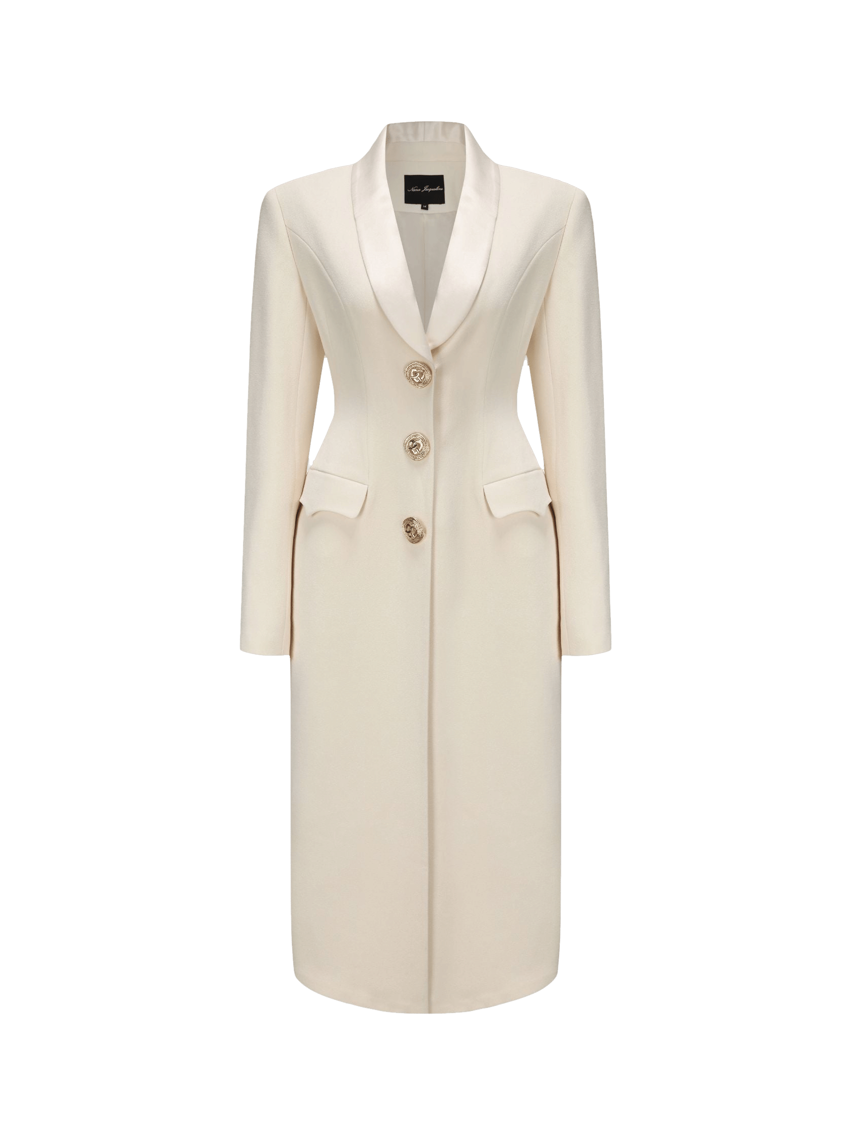 Evie Long Suit Jacket (White) in White made by Nana Jacqueline