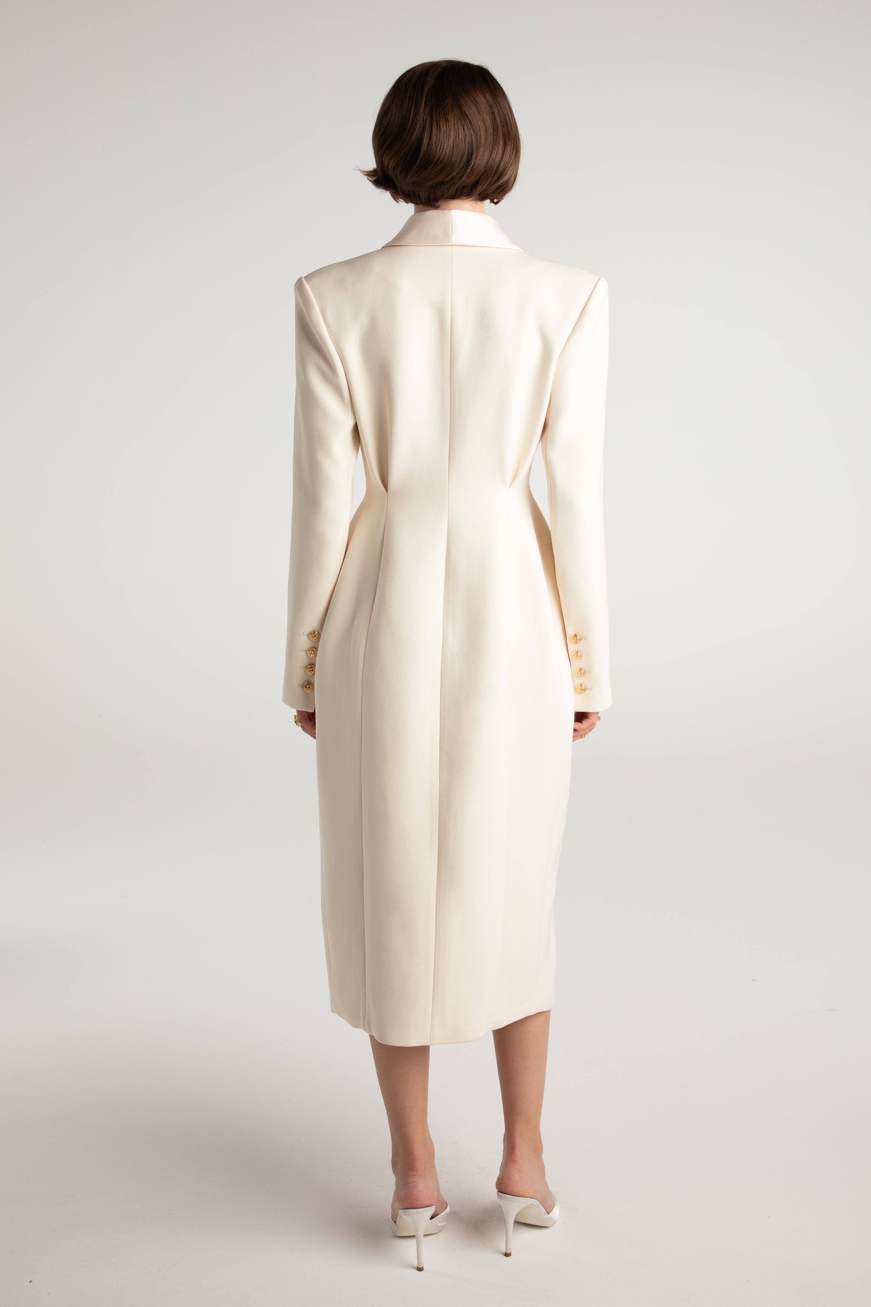 Evie Long Suit Jacket (White) made by Nana Jacqueline