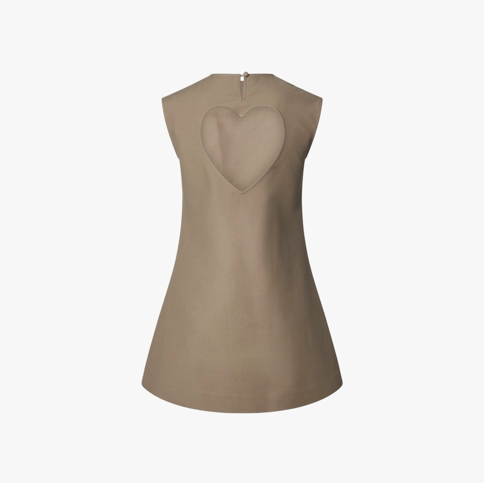 Heart Cut Out Dress Beige made by CLOEYS