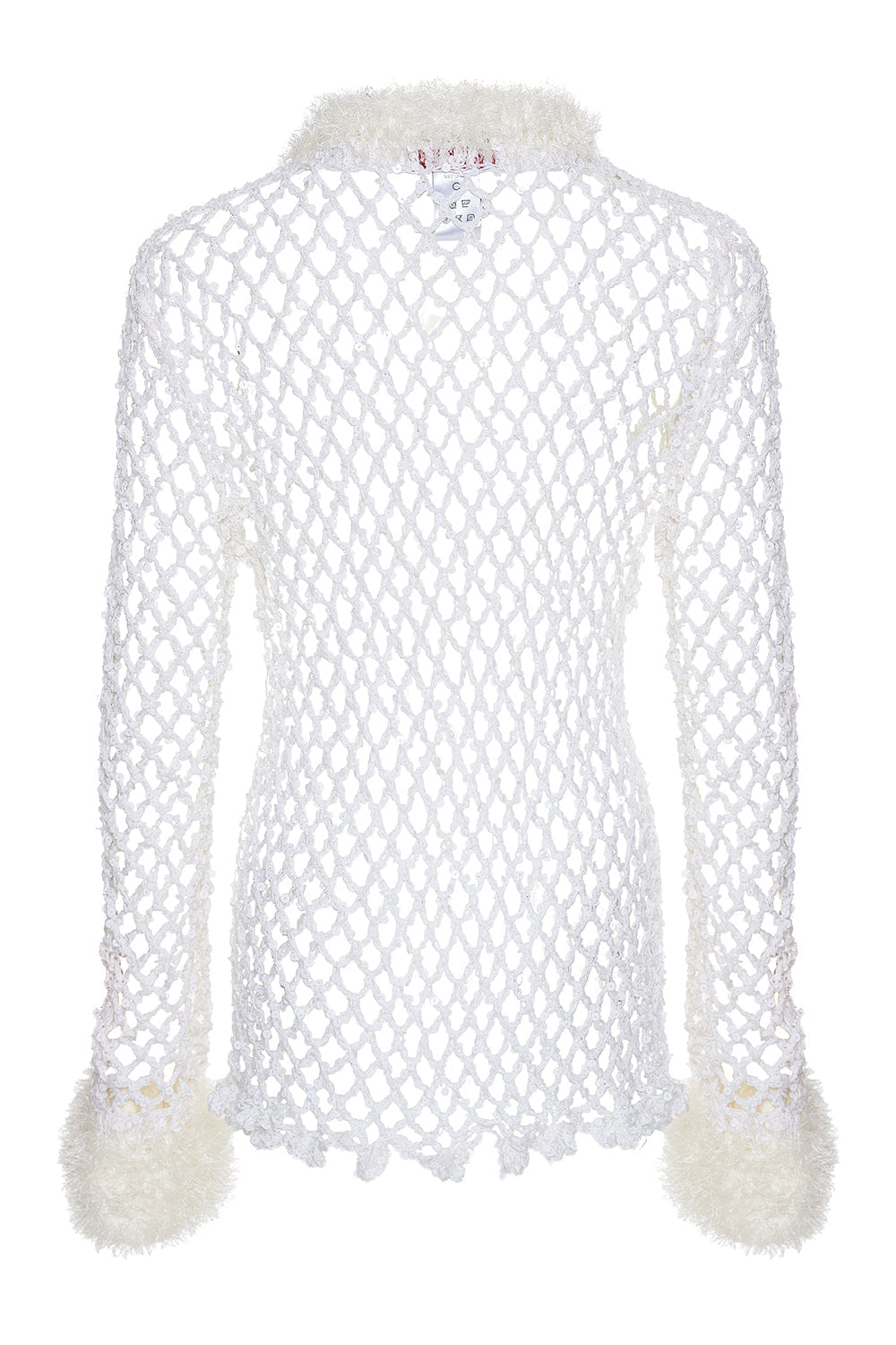 Vanilla White Handmade Crochet Shirt made by ANDREEVA