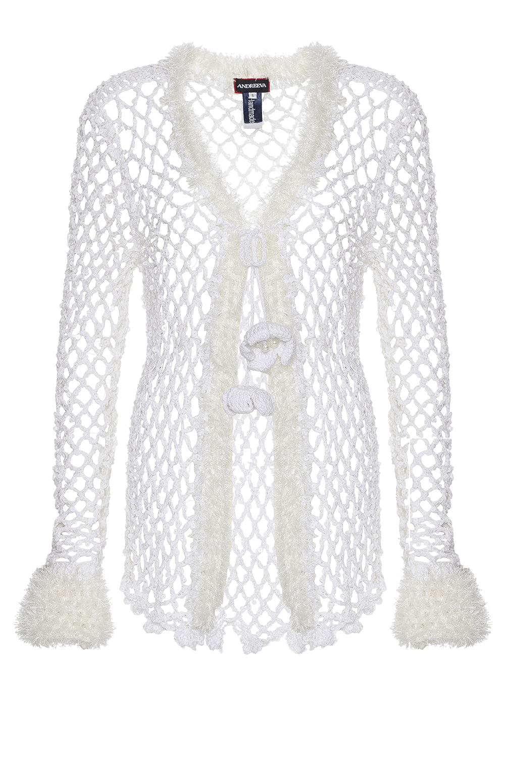 Vanilla White Handmade Crochet Shirt made by ANDREEVA
