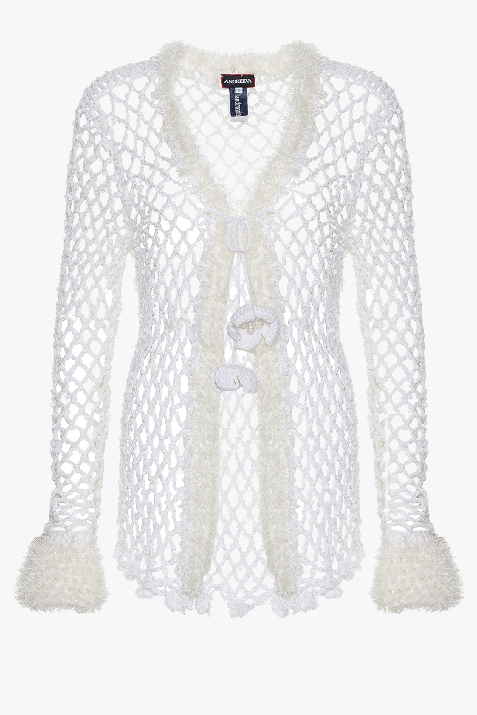 Vanilla White Handmade Crochet Shirt made by ANDREEVA