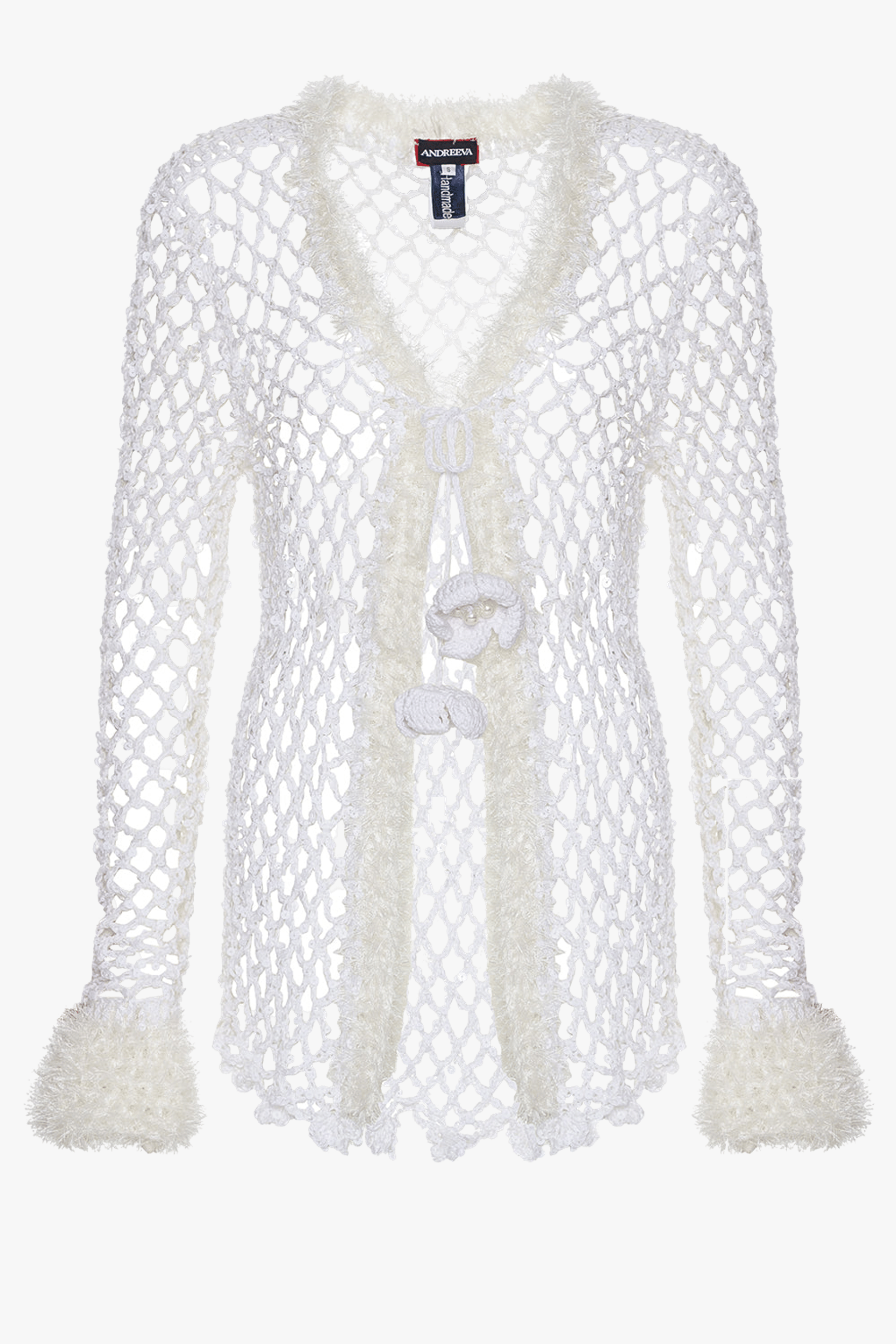 Vanilla White Handmade Crochet Shirt made by ANDREEVA