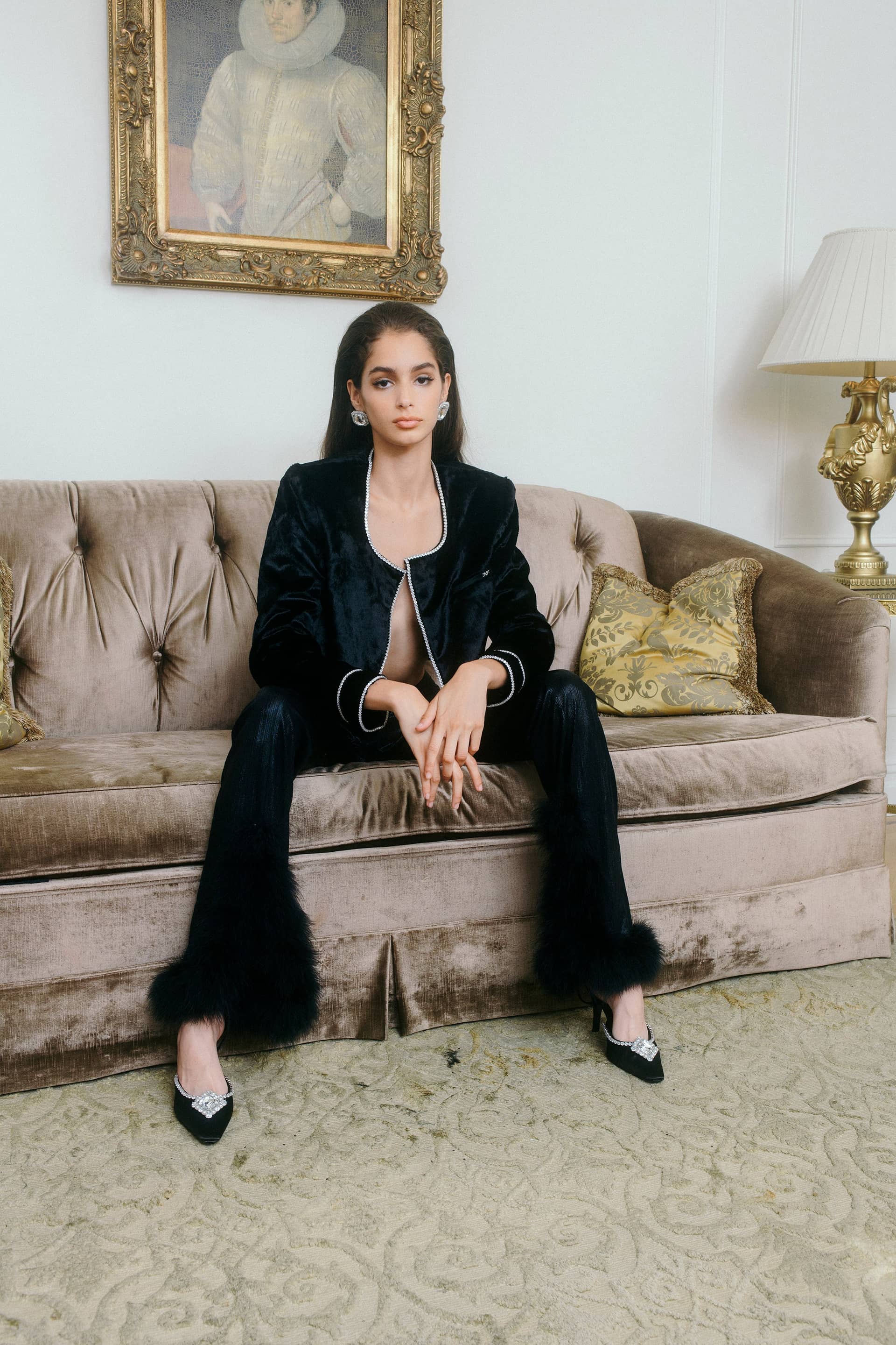 Gia Black Velvet Jacket made by Nana Jacqueline