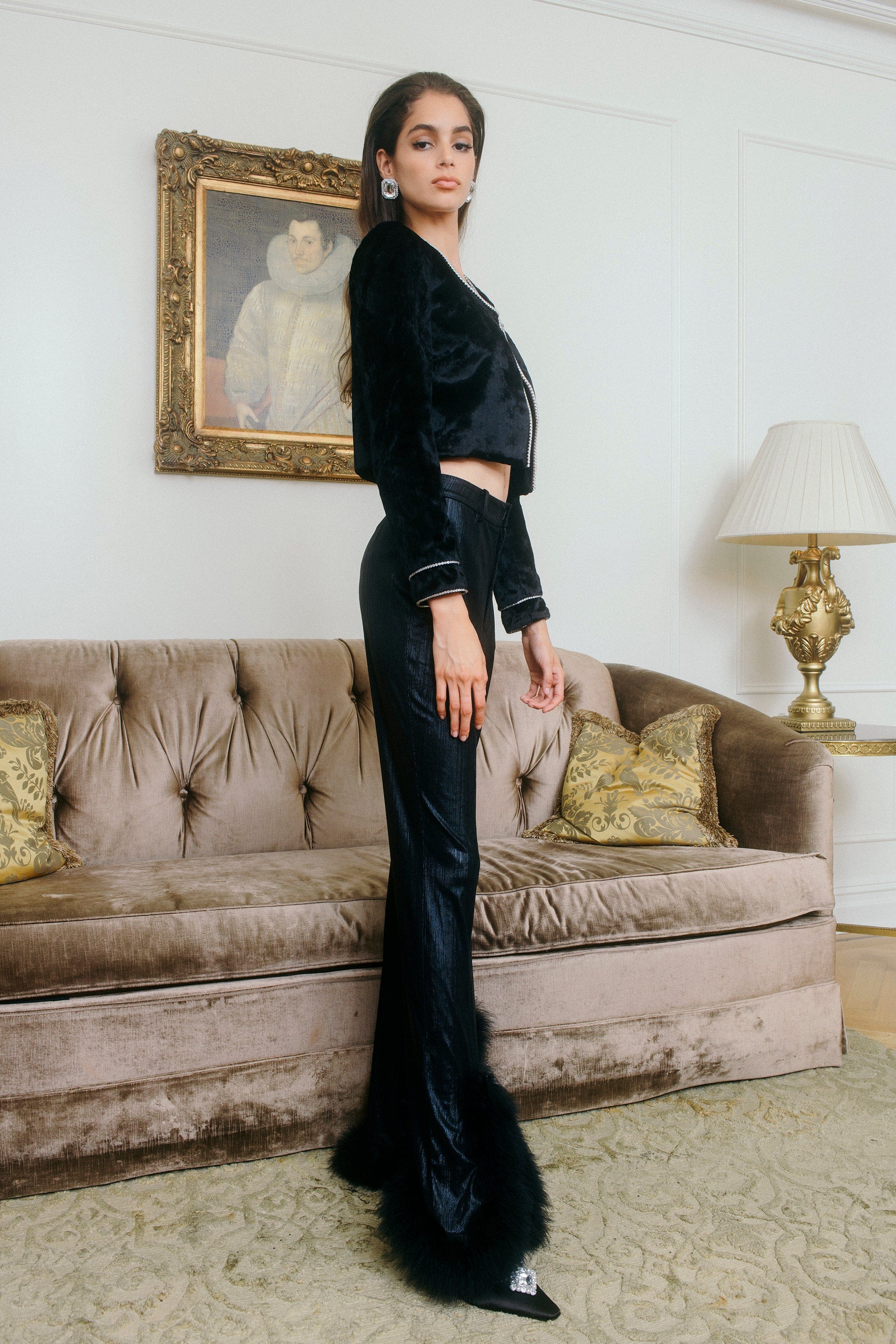 Gia Black Velvet Jacket made by Nana Jacqueline