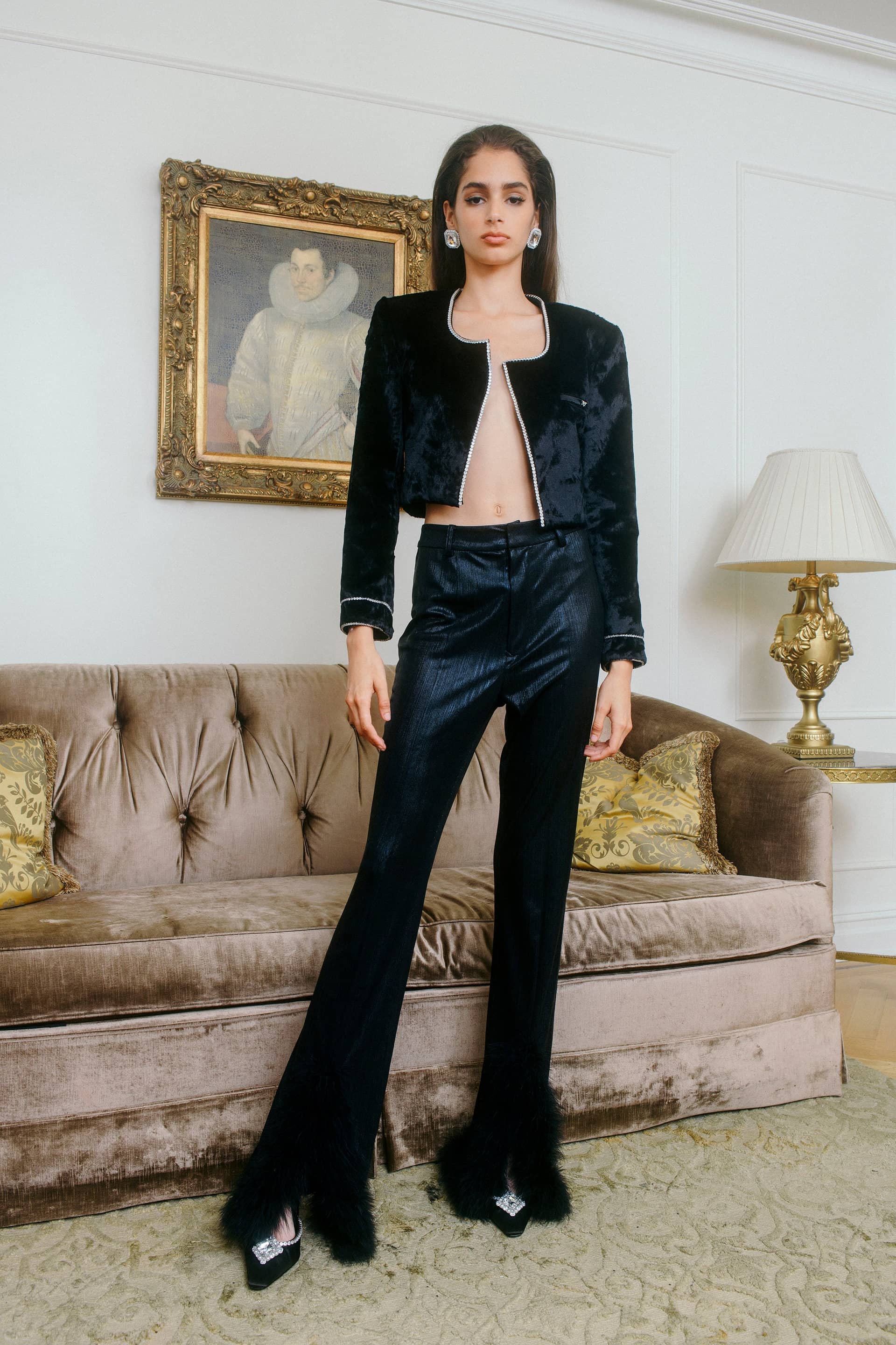 Gia Black Velvet Jacket made by Nana Jacqueline