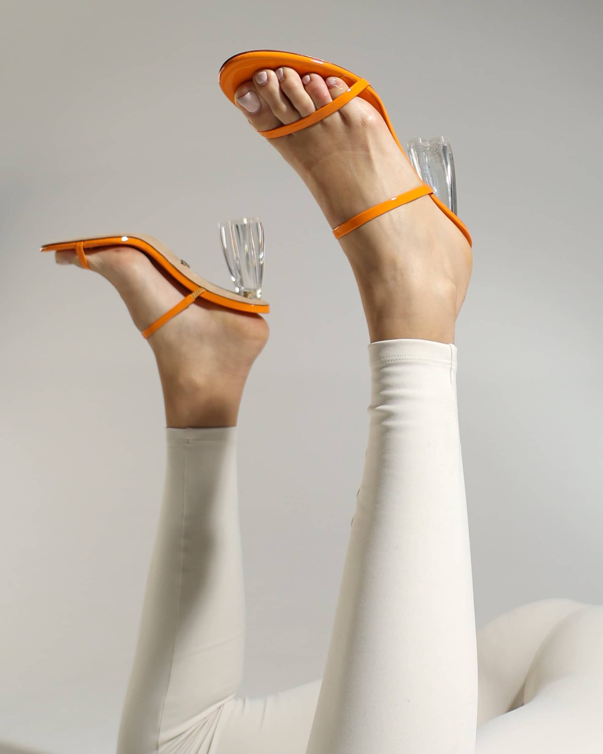 Fiorellini Glass Heel 95 Orange Patent made by ATANA