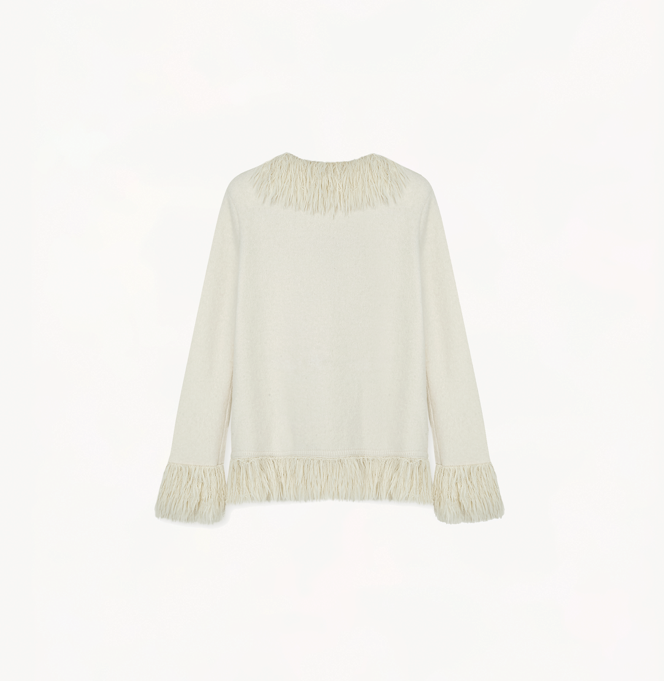 FRINGED CASHMERE-BLEND COAT made by CRUSH Collection