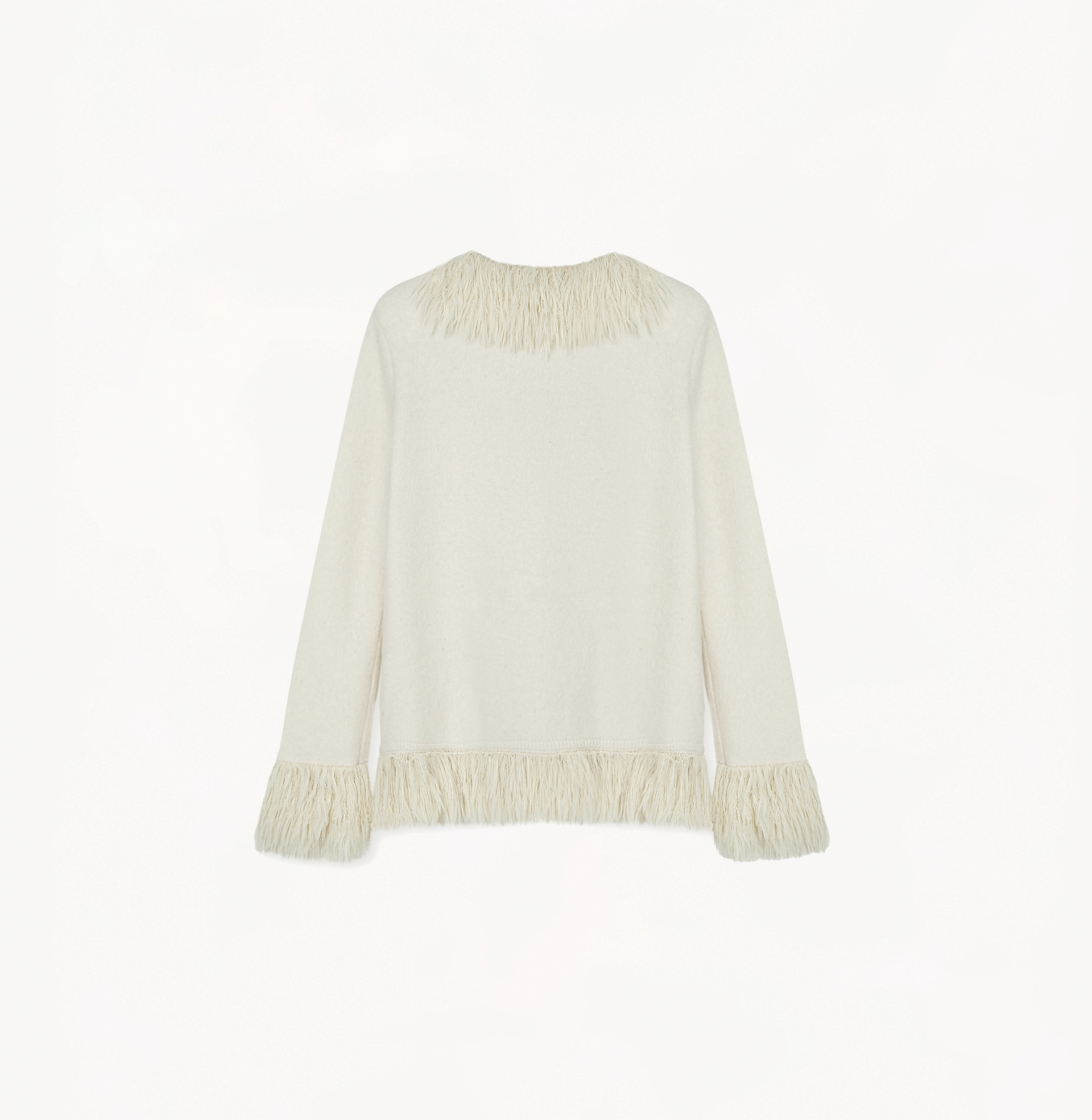 FRINGED CASHMERE-BLEND COAT made by CRUSH Collection