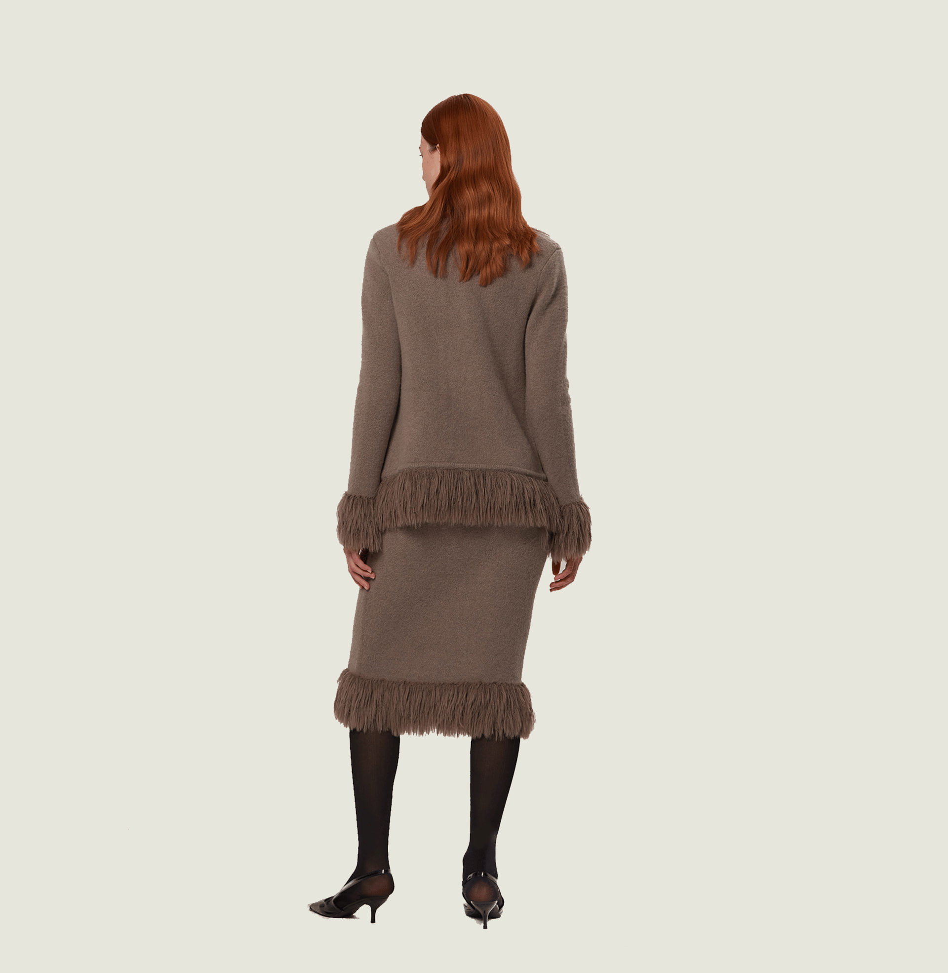 FRINGED CASHMERE-BLEND COAT made by CRUSH Collection