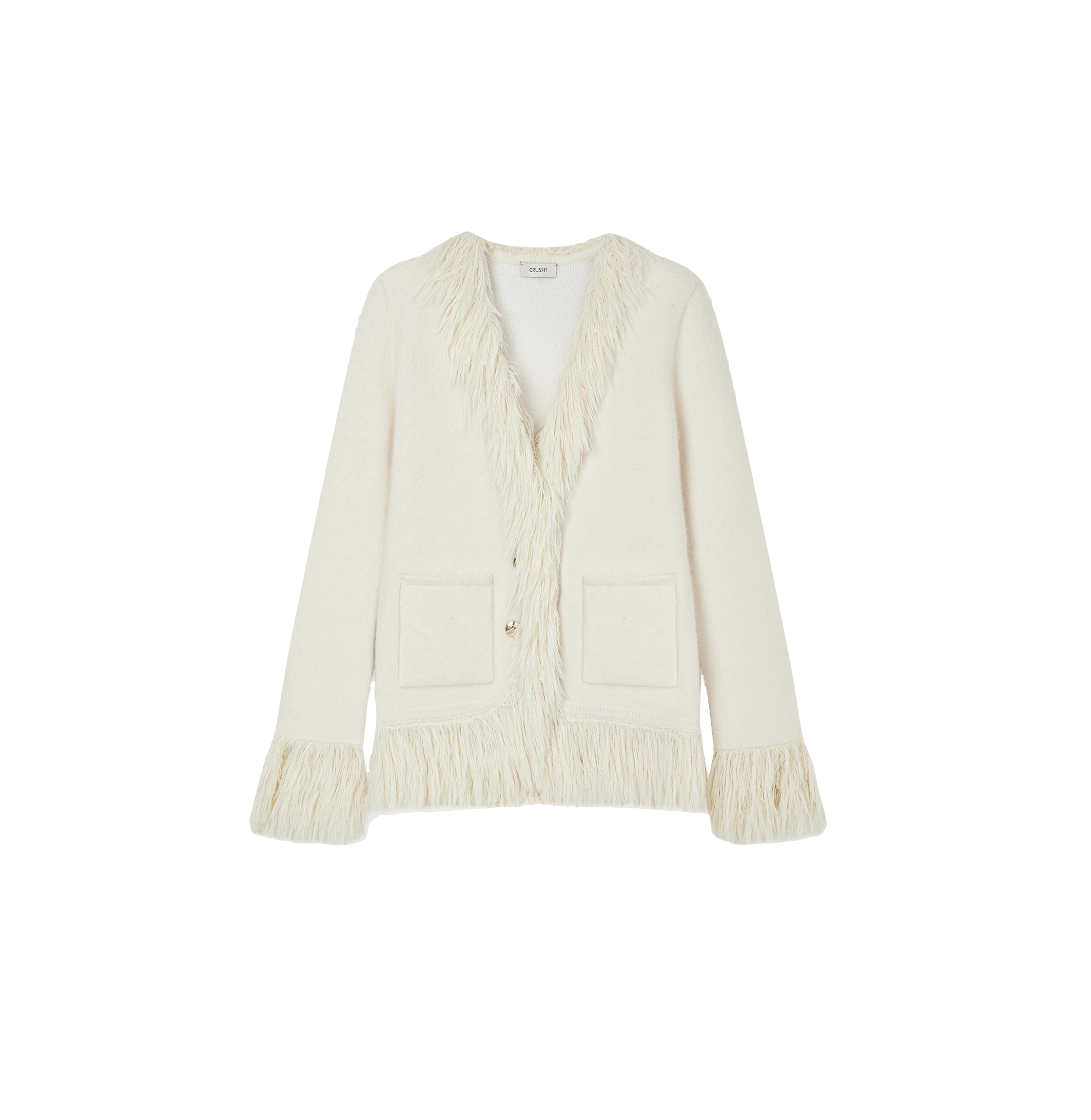 FRINGED CASHMERE-BLEND COAT made by CRUSH Collection