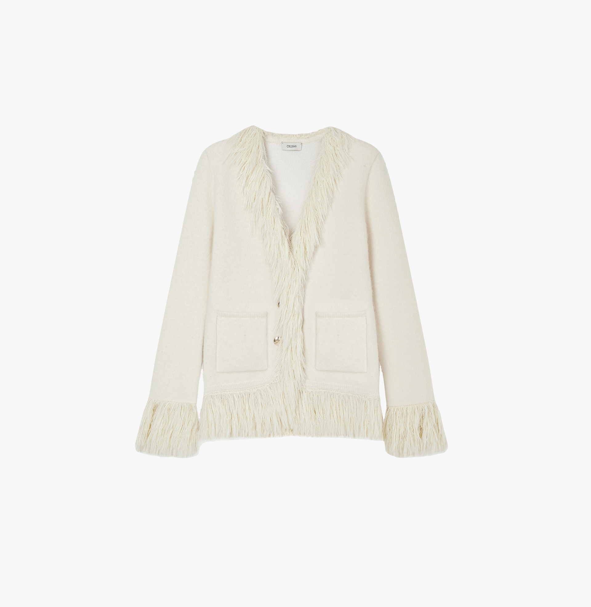 FRINGED CASHMERE-BLEND COAT made by CRUSH Collection