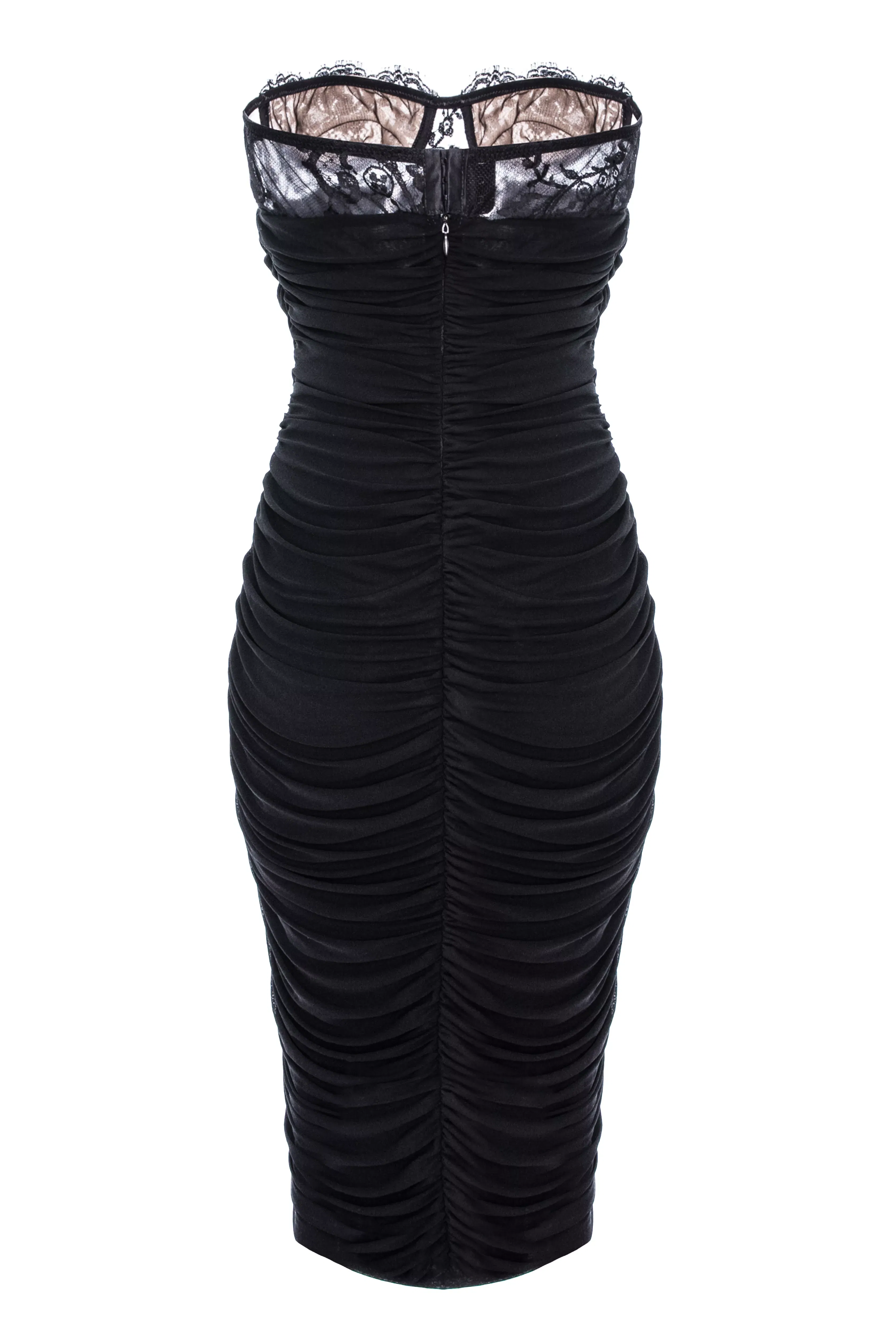 Bianca Lace And Draped Jersey Midi Dress made by Aureliana