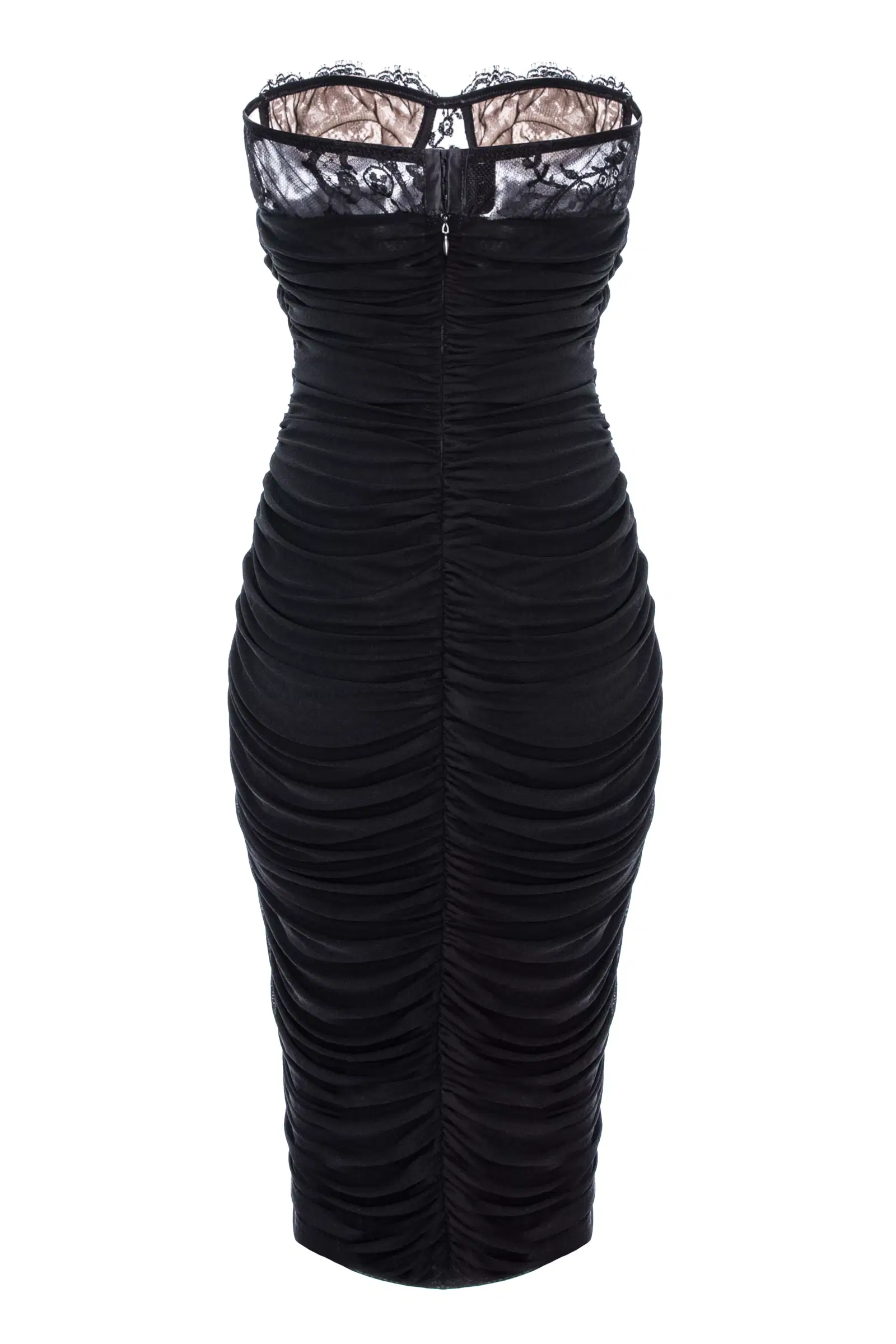 Bianca Lace And Draped Jersey Midi Dress made by Aureliana