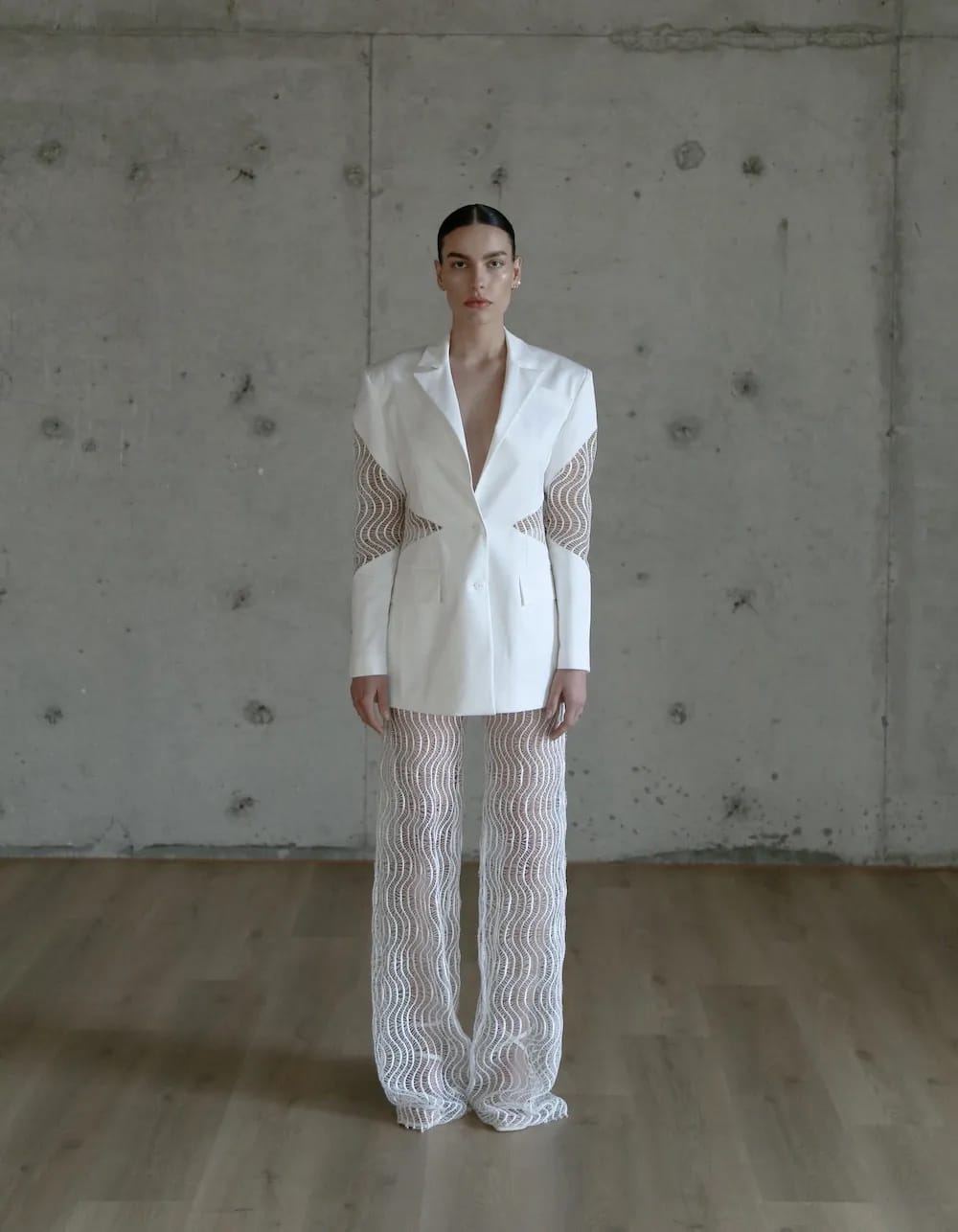 VALE Jacket in White made by MAET